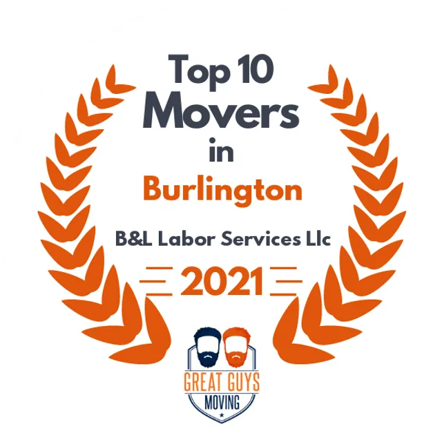 Top 10 Movers in Burlington, NC 2021 award