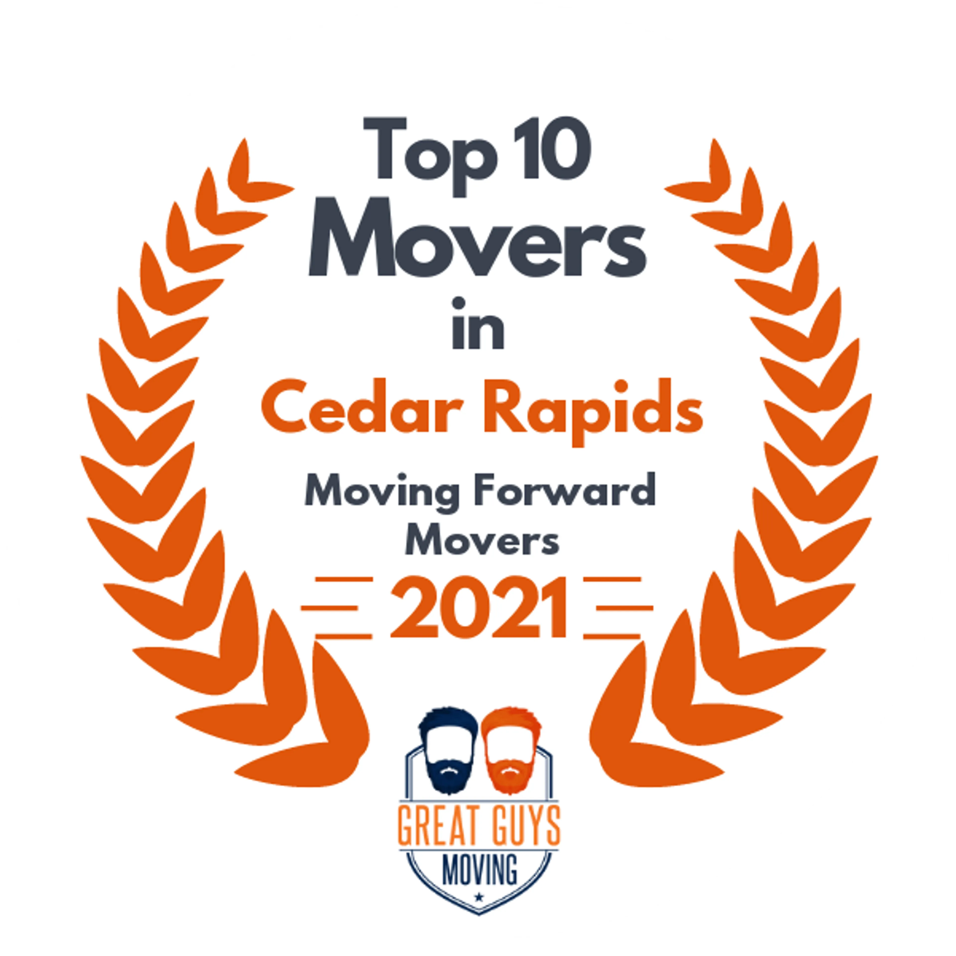 Top 10 Movers in Cedar Rapids, IA 2021 award
