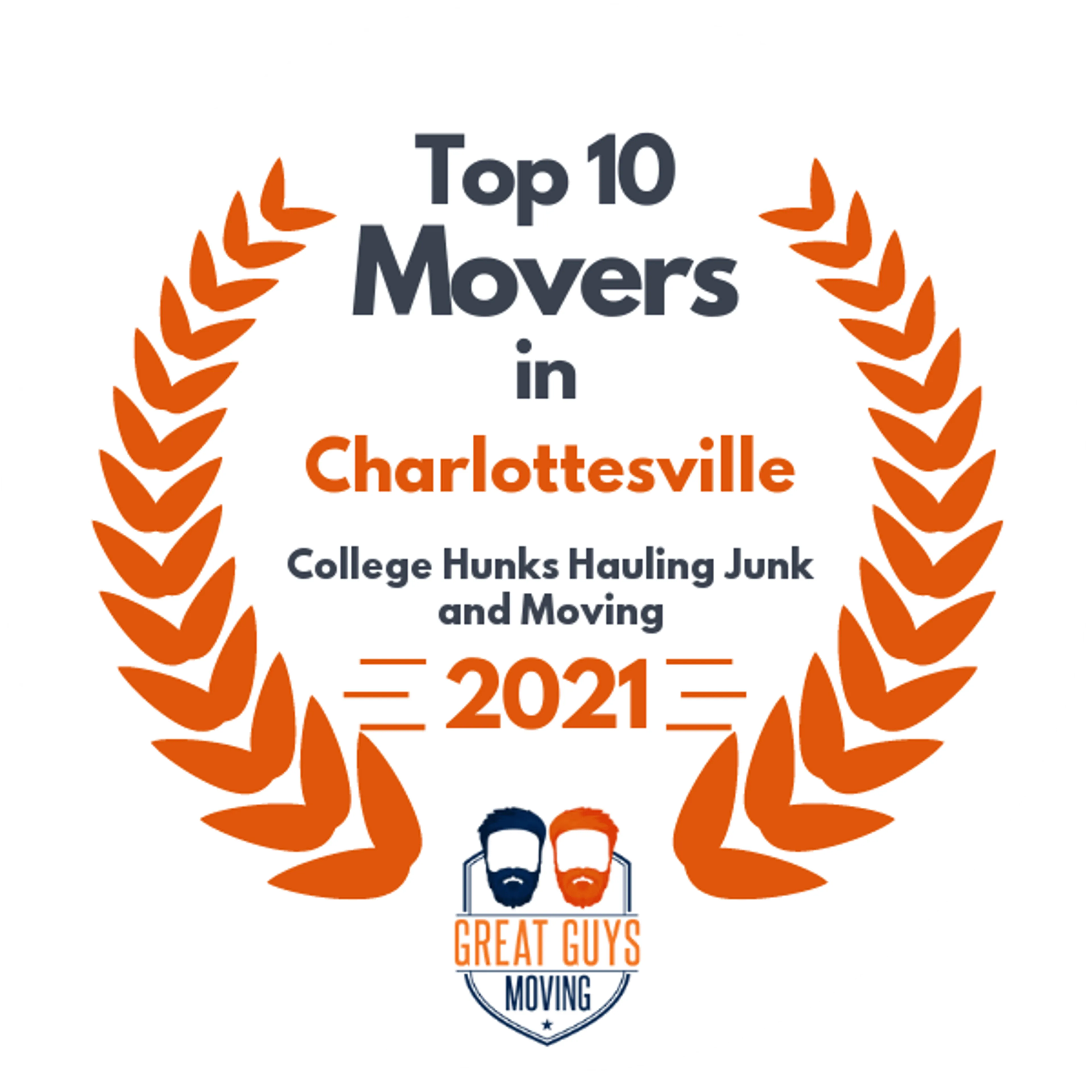 Top 10 Movers in Harrisonburg, VA 2021 award