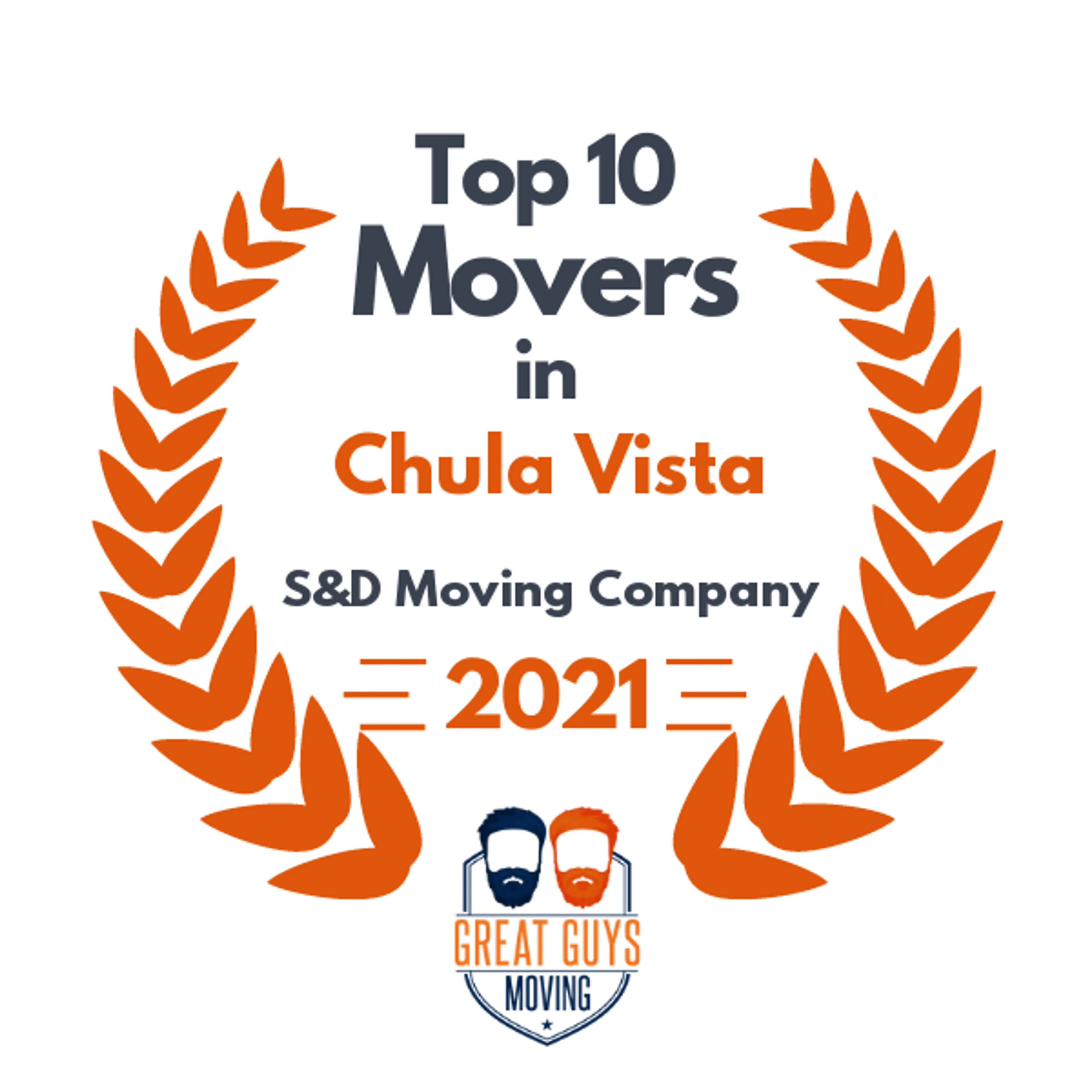 Top 10 Movers in Chula Vista, CA 2021 award