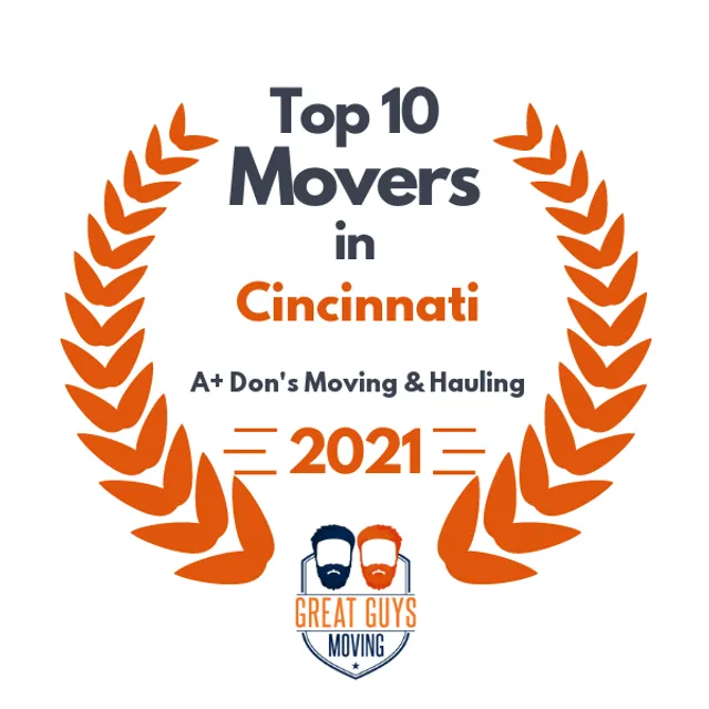 Top 10 Movers in Cincinnati, OH 2021 award