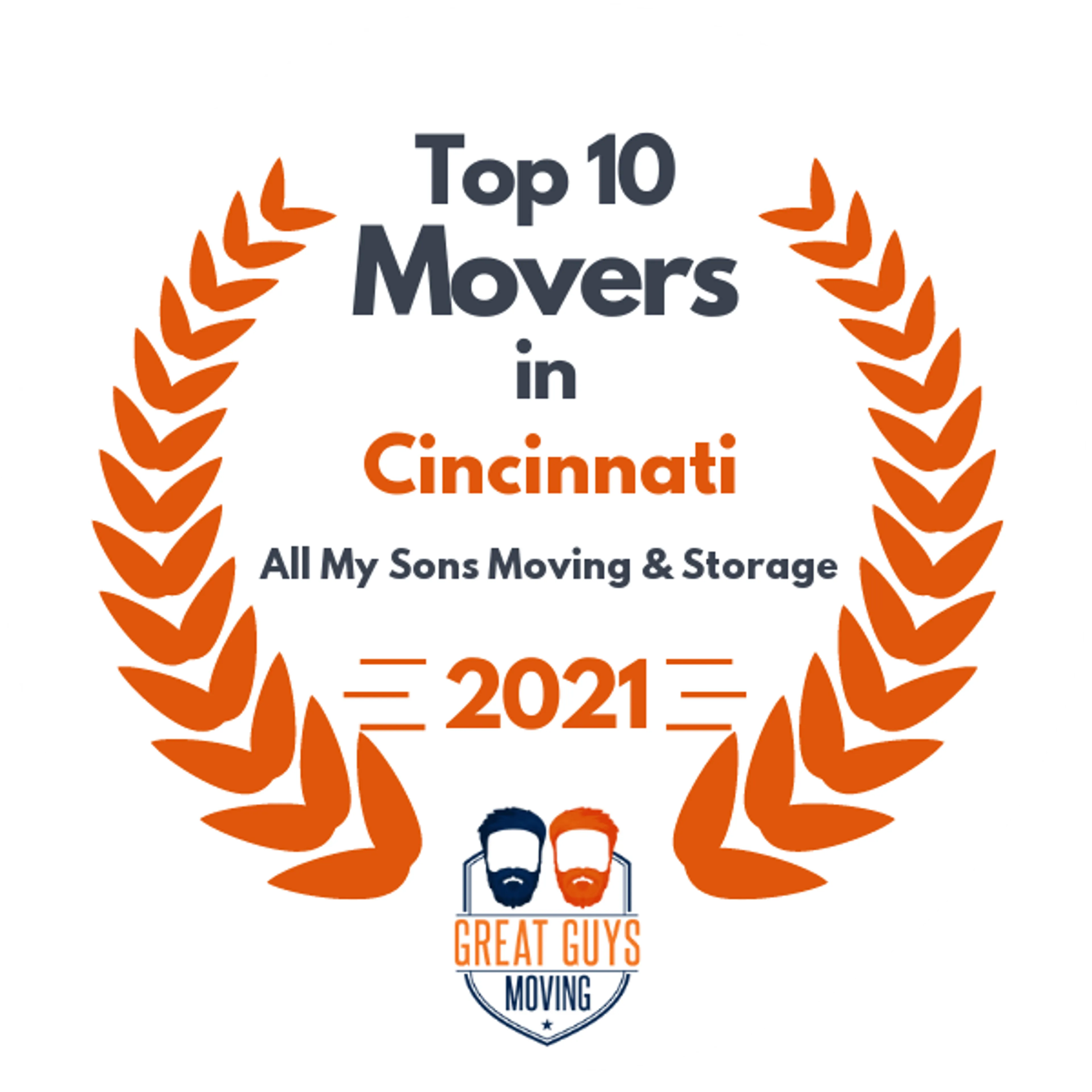 Top 10 Movers in Cincinnati, OH 2021 award
