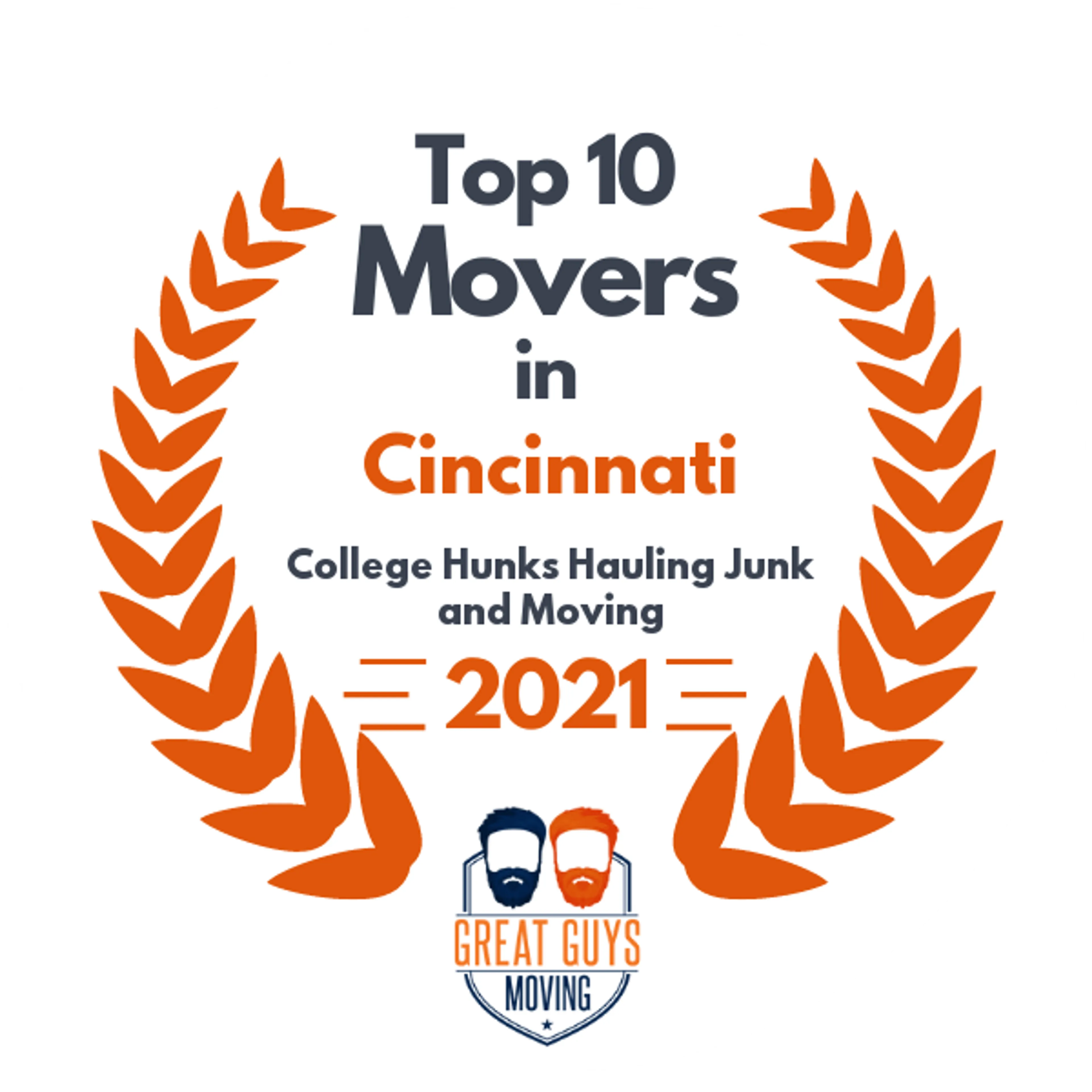 Top 10 Movers in Hamilton, OH 2021 award