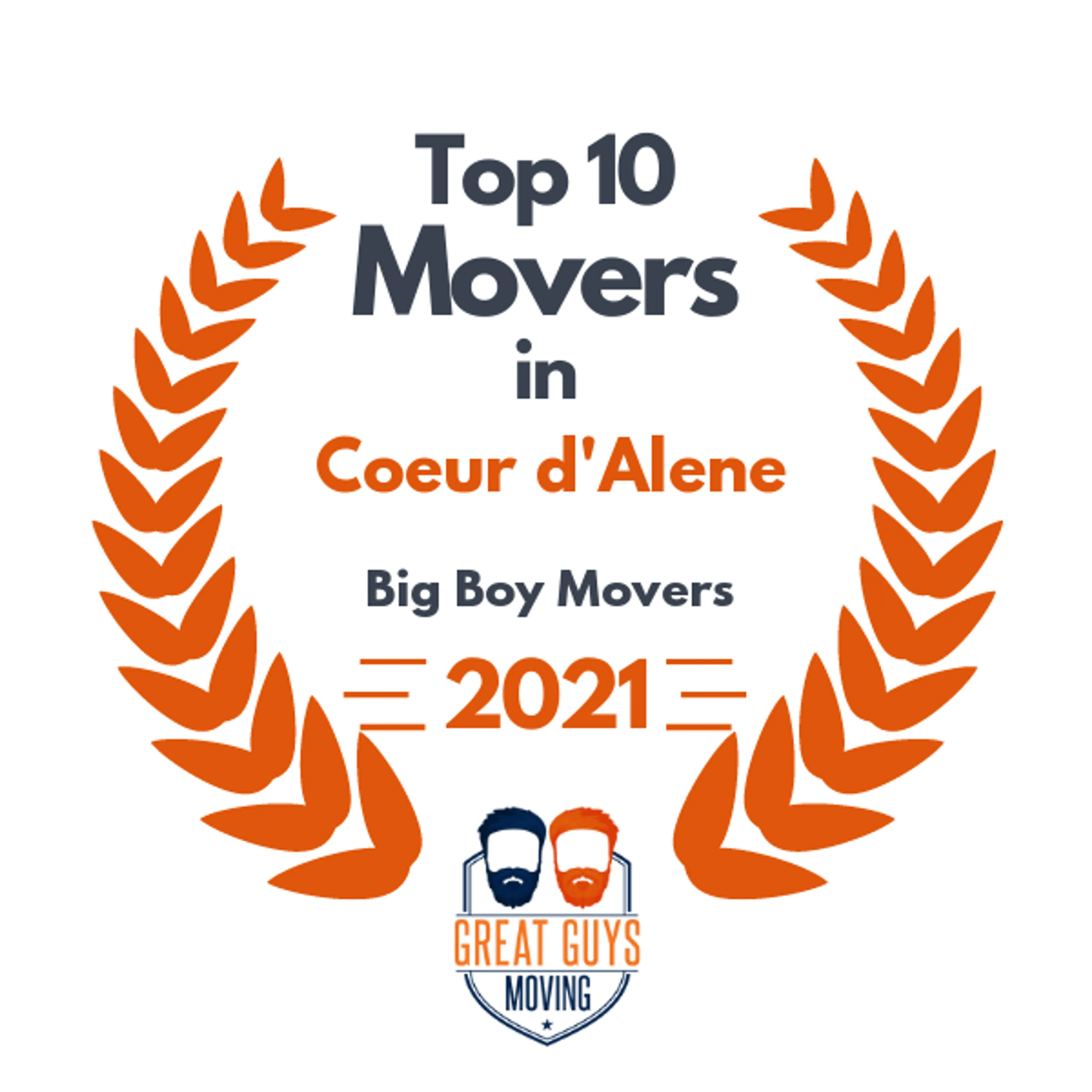 Top 10 Movers in Spokane Valley, WA 2021 award
