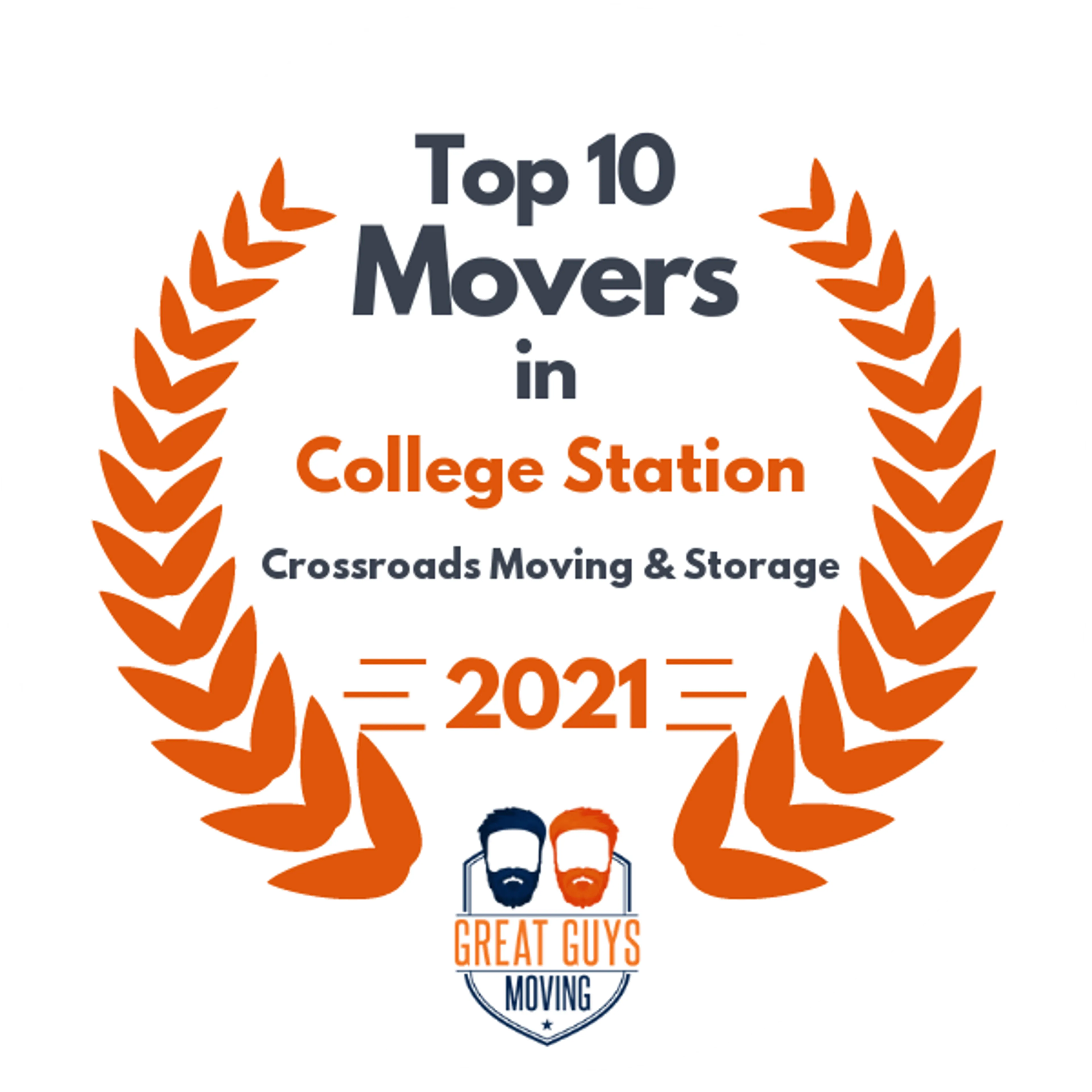 Top 10 Movers in College Station, TX 2021 award
