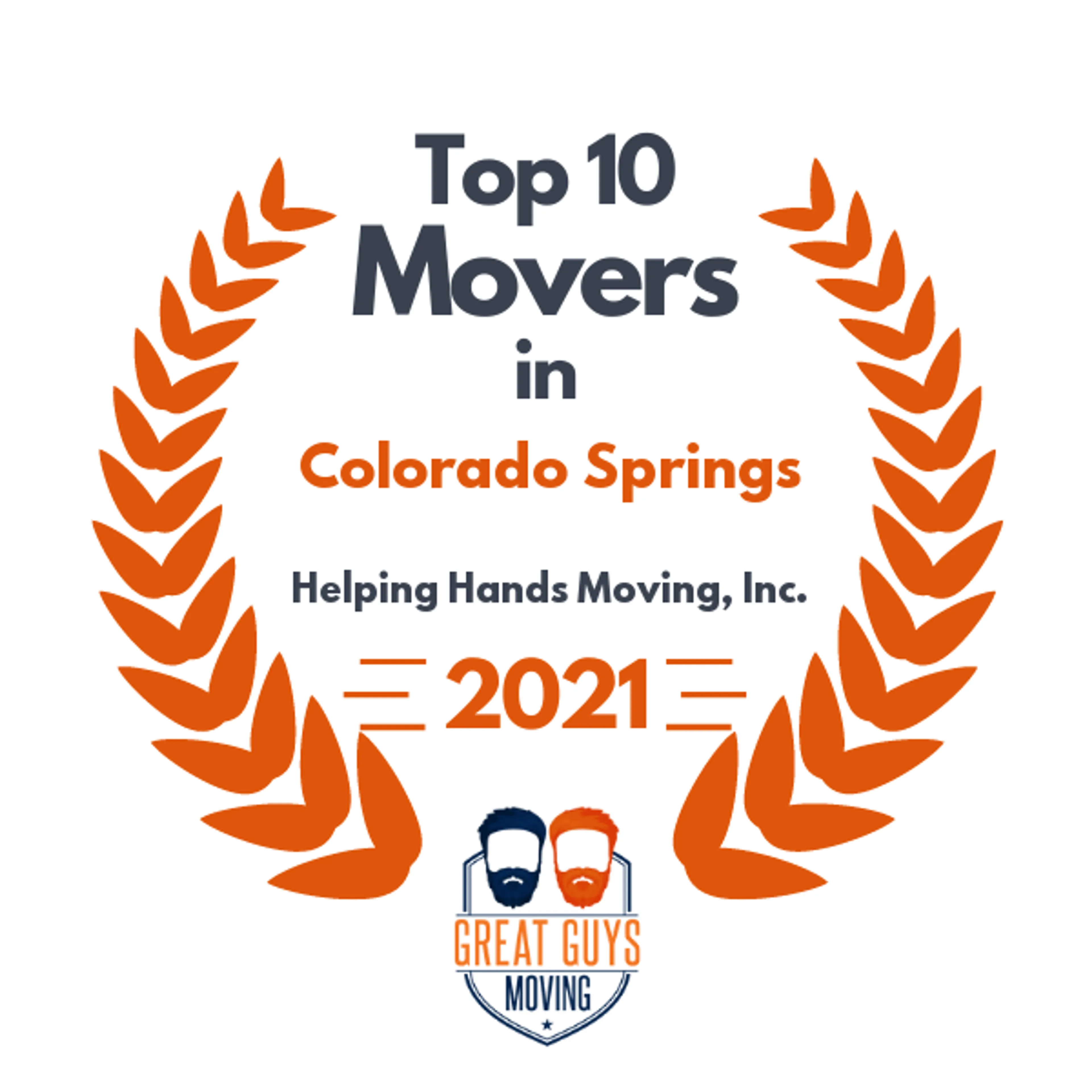 Top 10 Movers in Colorado Springs, CO 2021 award