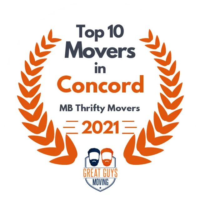 Top 10 Movers in Concord, CA 2021 award