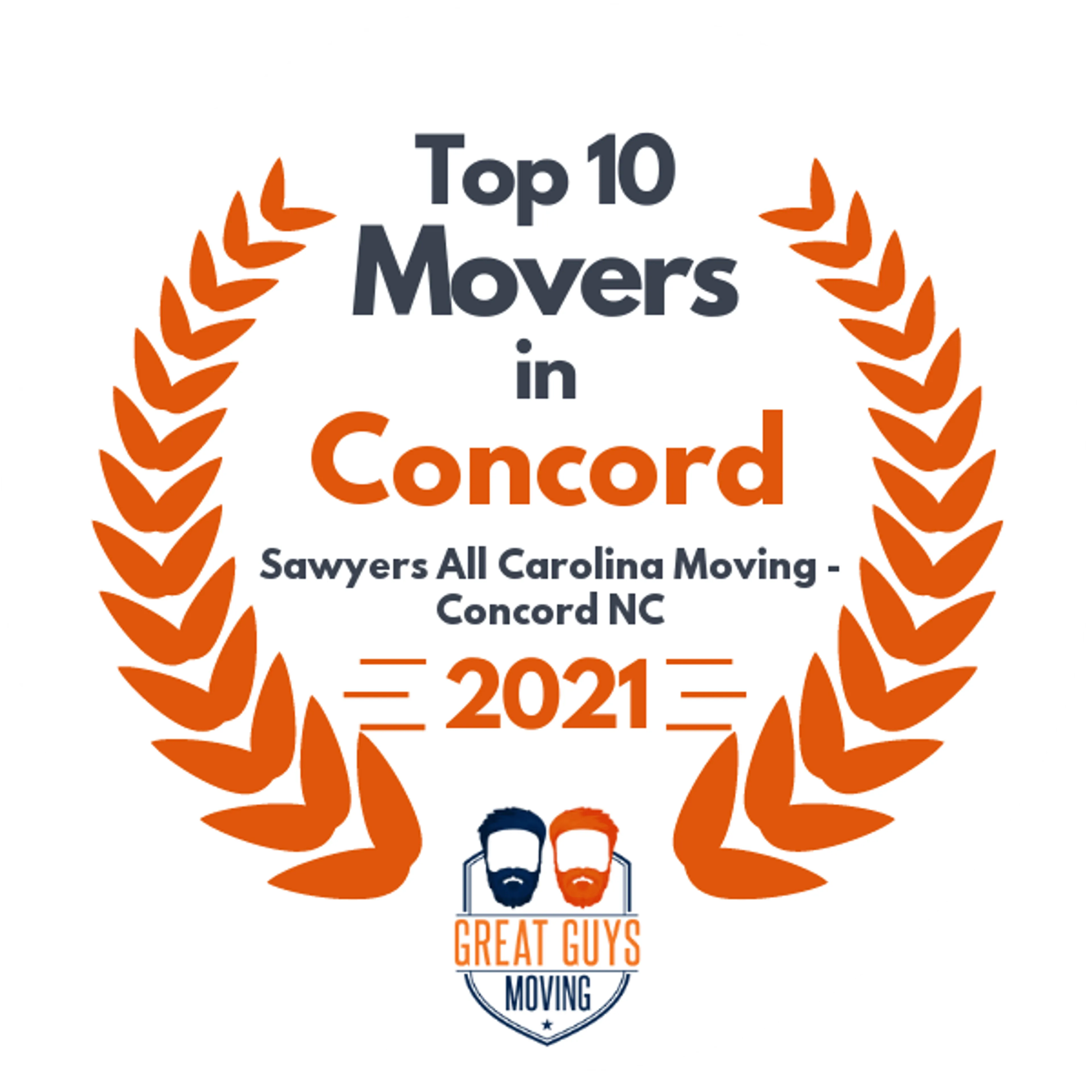 Top 10 Movers in Concord, CA 2021 award