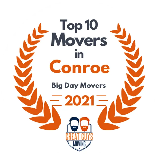 Top 10 Movers in Conroe, TX 2021 award