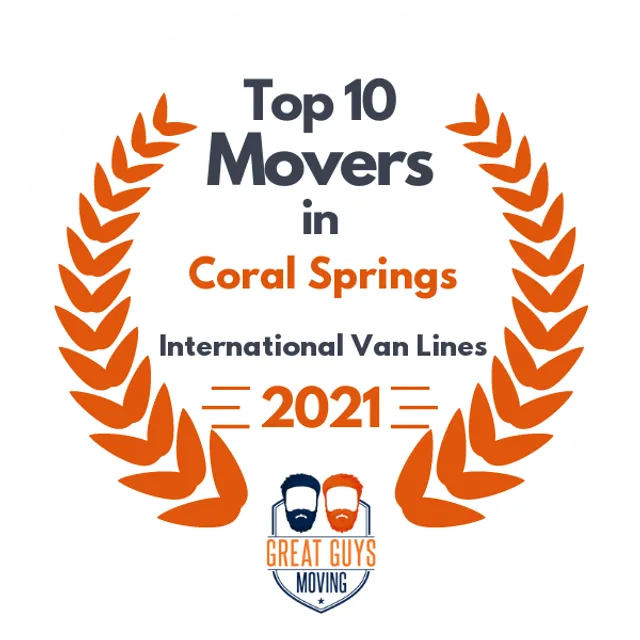 Top 10 Movers in Fort Lauderdale, FL 2021 award