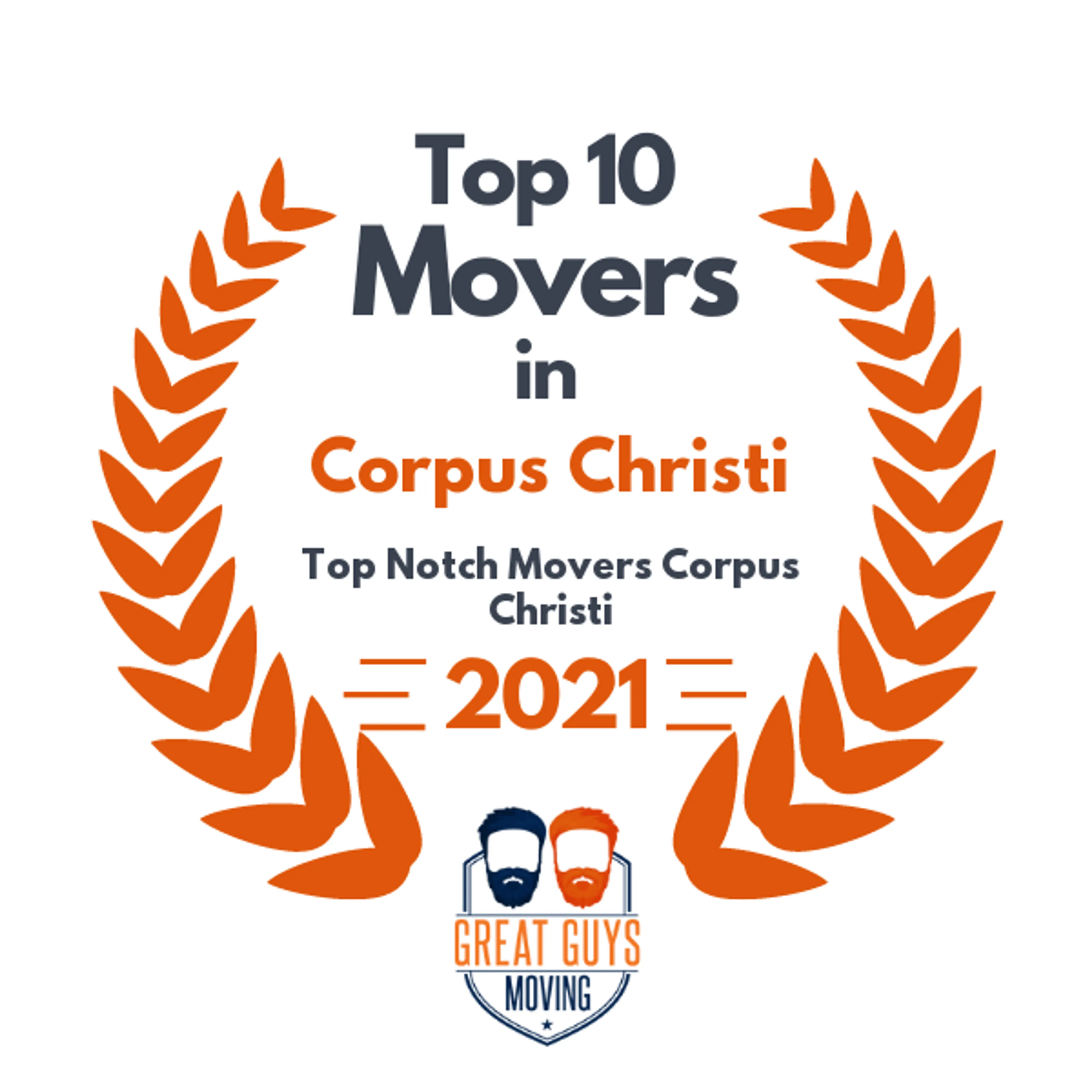 Top 10 Movers in Corpus Christi, TX 2021 award