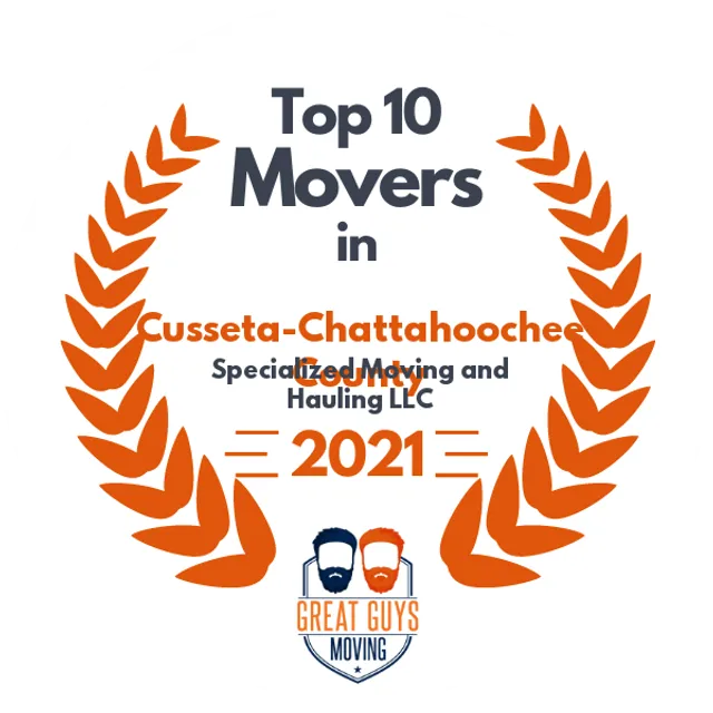 Top 10 Movers in Cusseta-Chattahoochee County, GA 2021 award