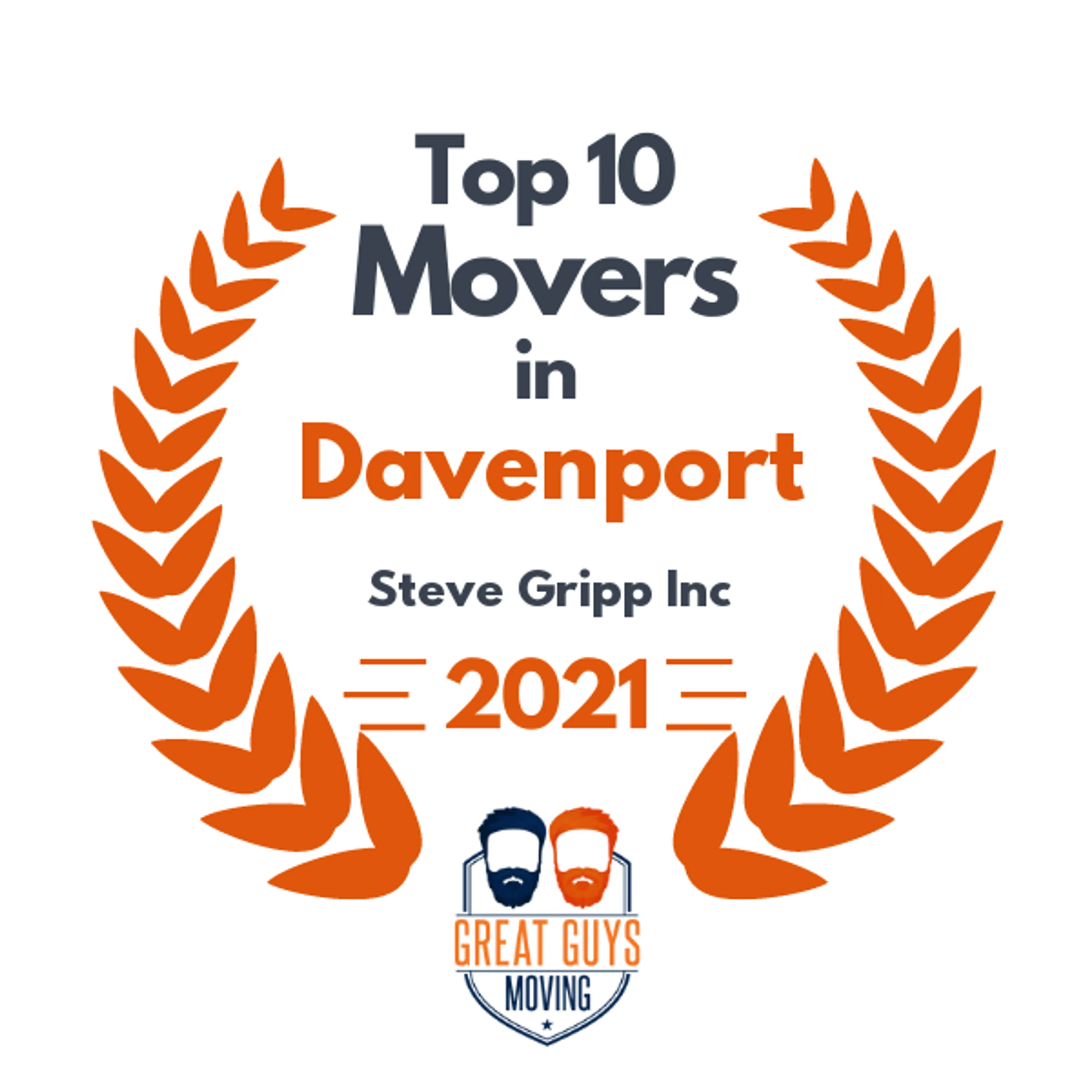 Top 10 Movers in Davenport, IA 2021 award