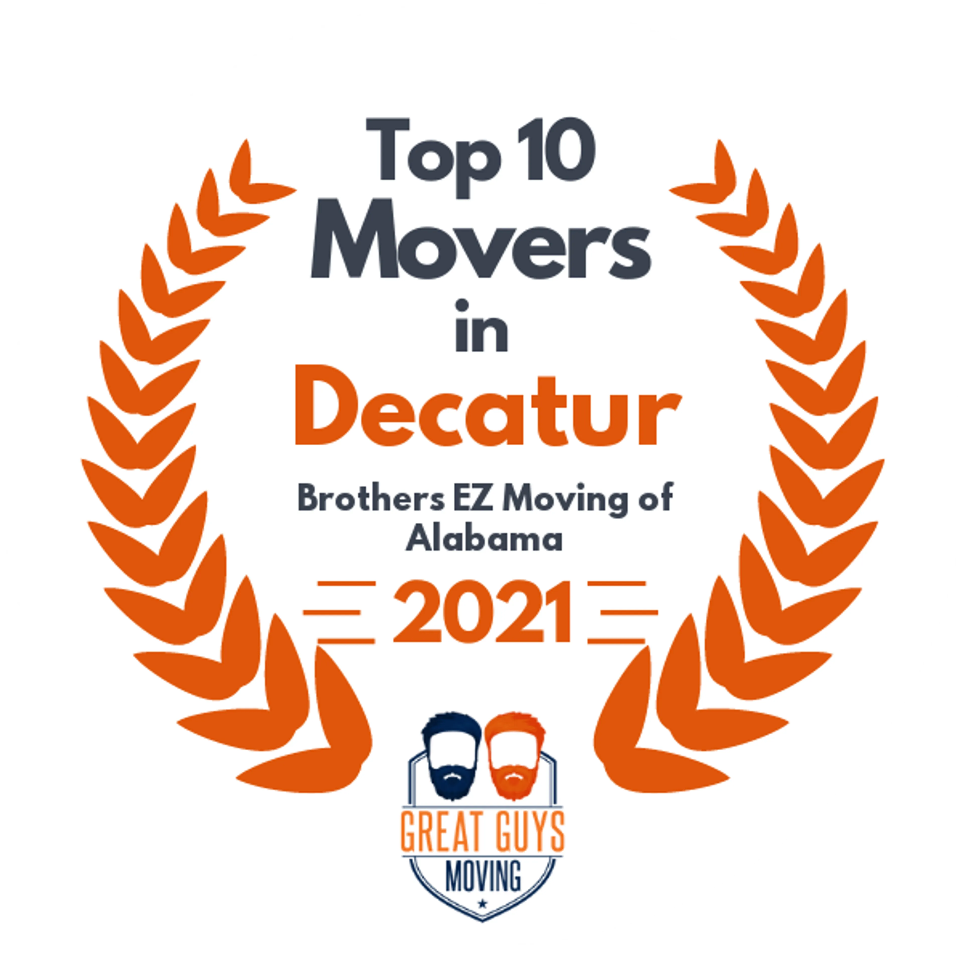 Top 10 Movers in Huntsville, AL 2021 award