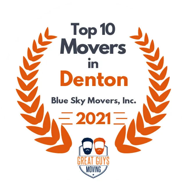 Top 10 Movers in Denton, TX 2021 award