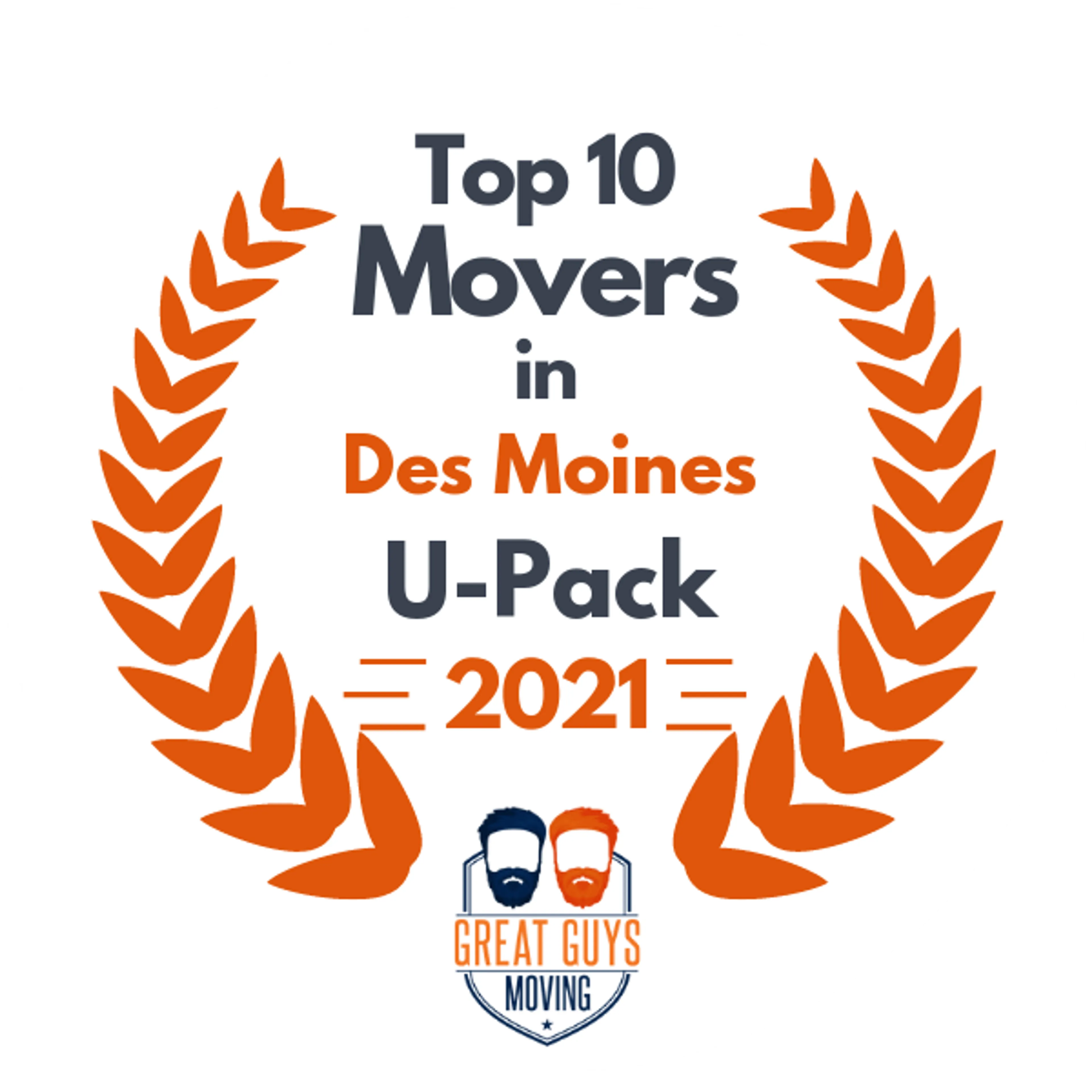 Top 10 Movers in Des Moines, IA 2021 award