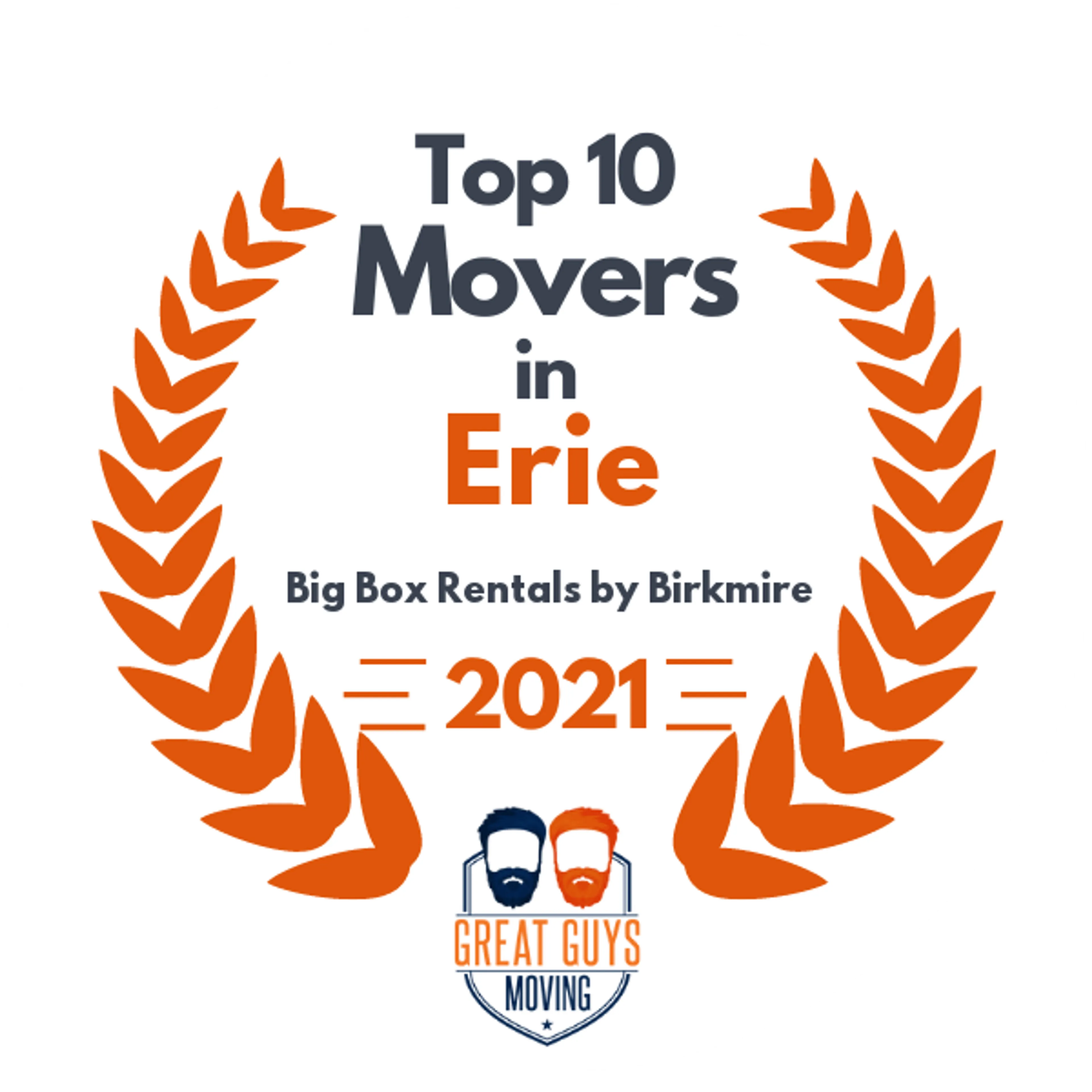Top 10 Movers in Erie, PA 2021 award