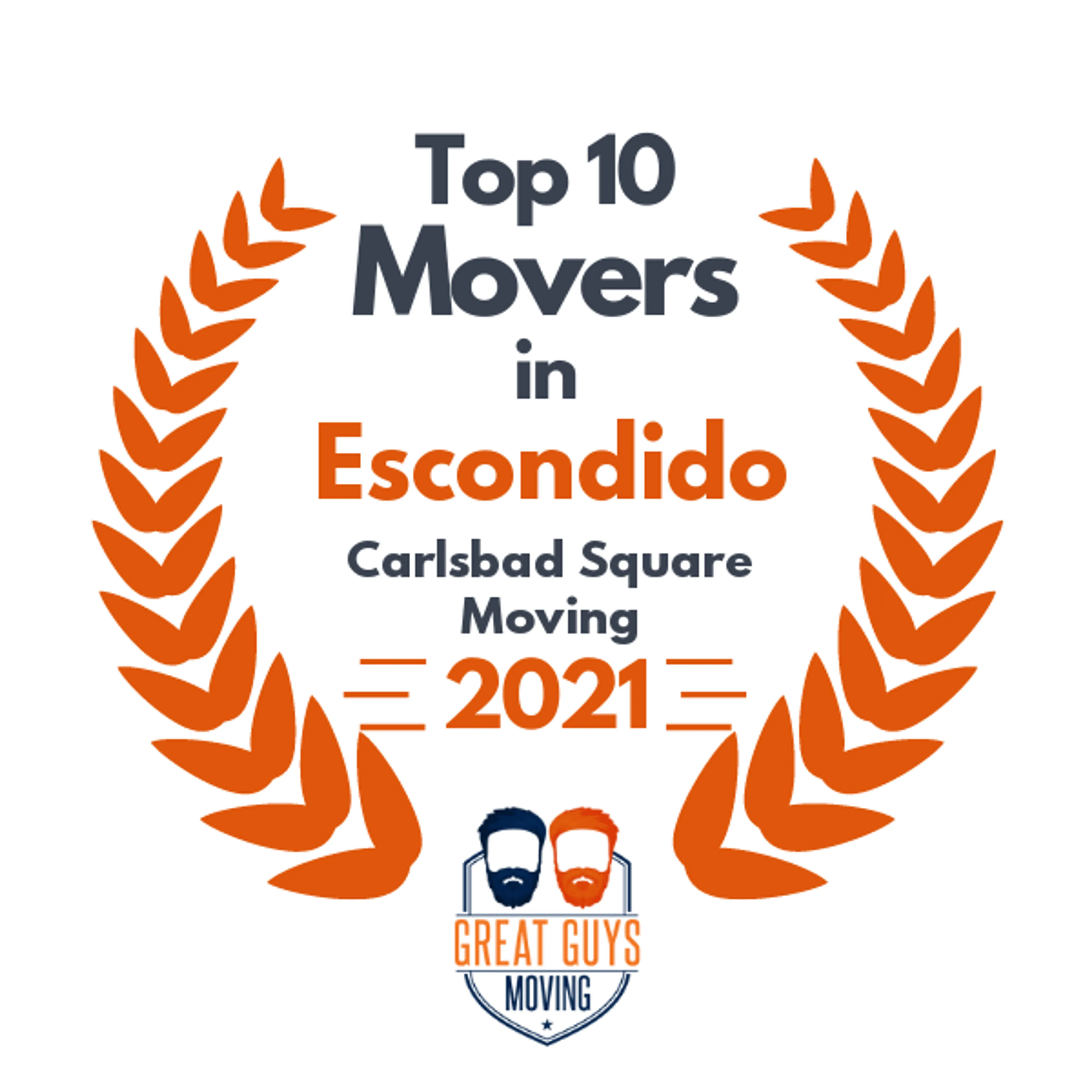 Top 10 Movers in Oceanside, CA 2021 award