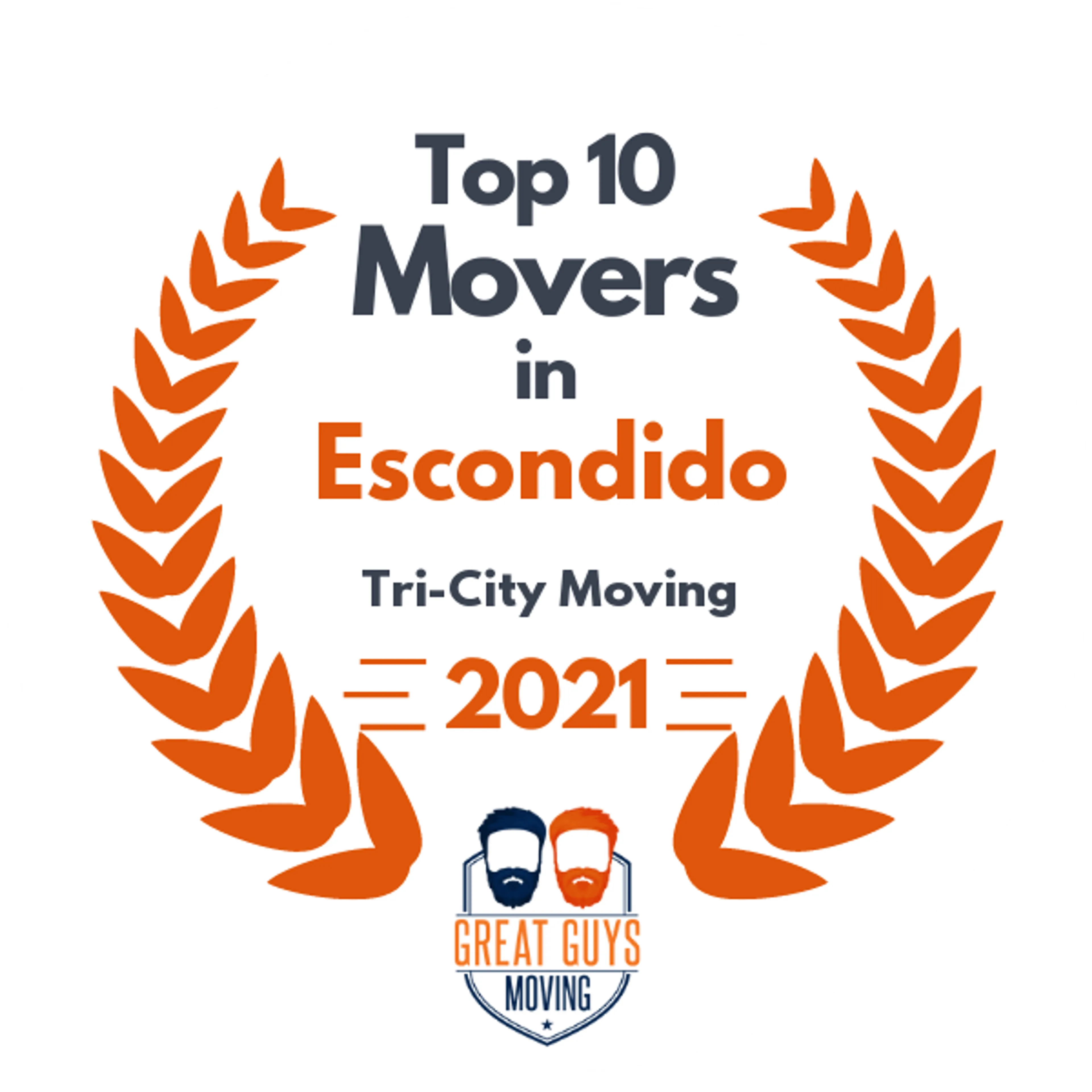 Top 10 Movers in Escondido, CA 2021 award
