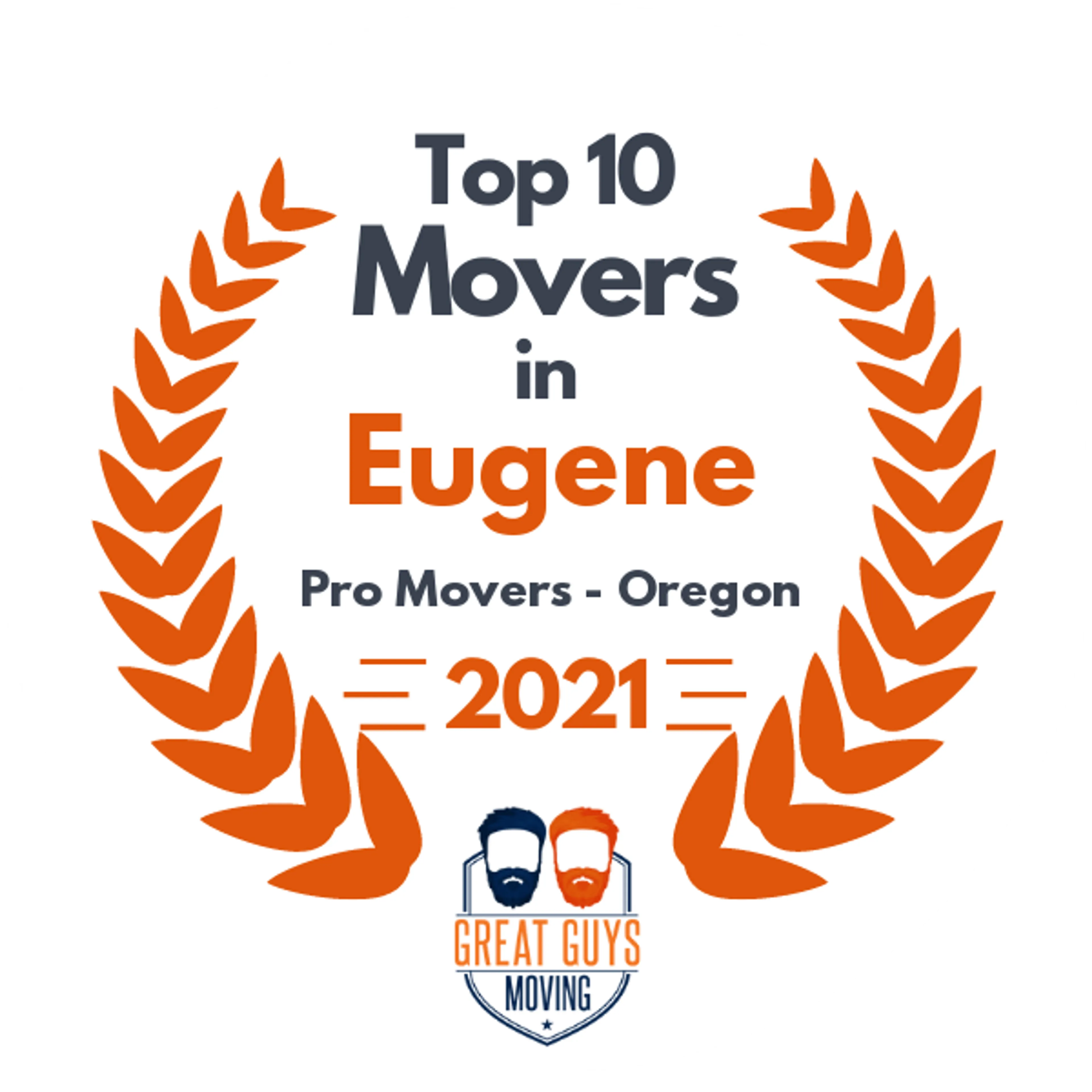 Top 10 Movers in Eugene, OR 2021 award