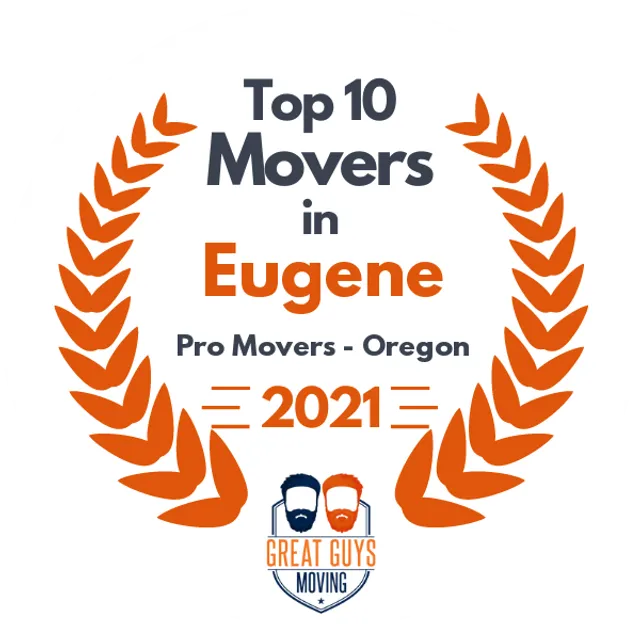 Top 10 Movers in Eugene, OR 2021 award