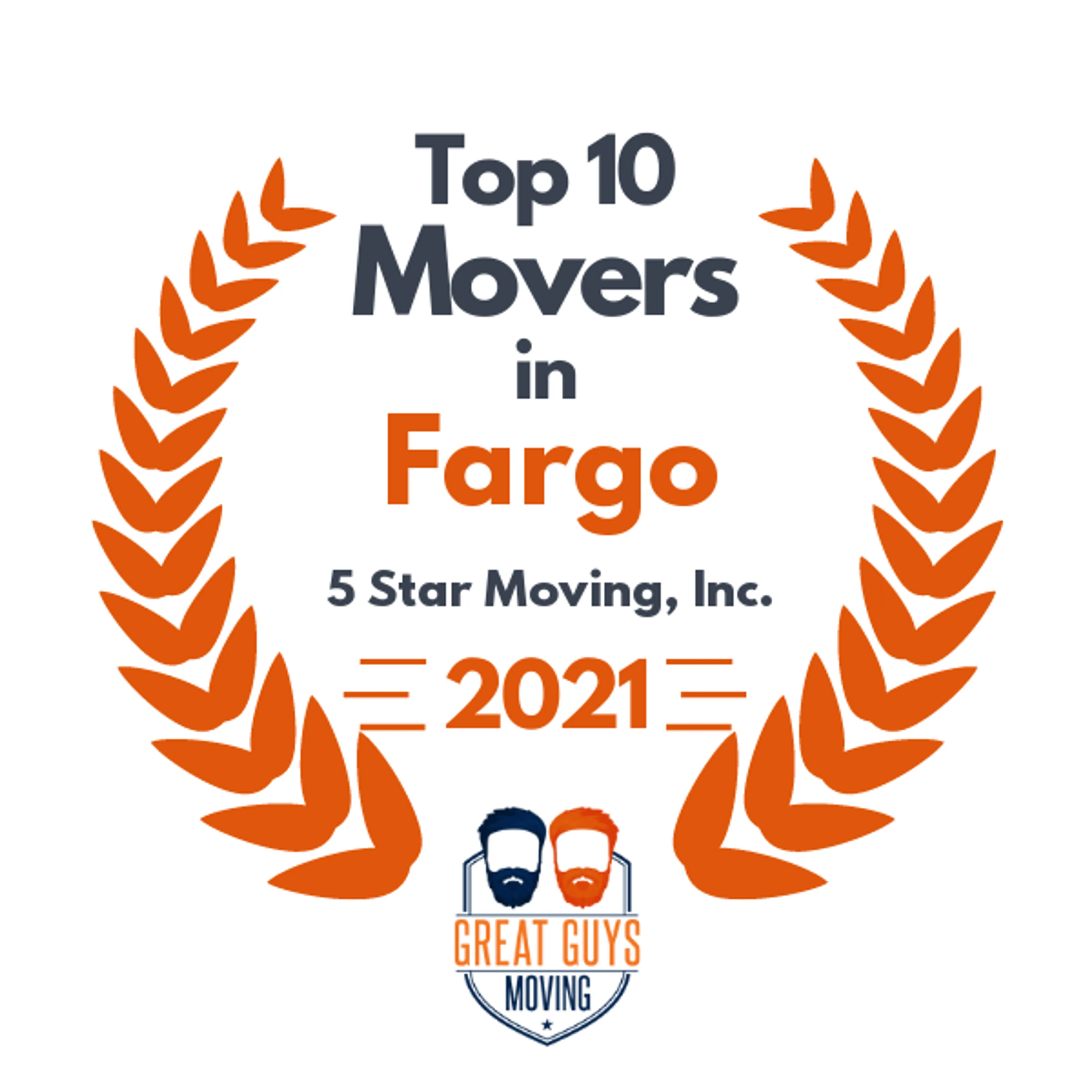 Top 10 Movers in Fargo, ND 2021 award