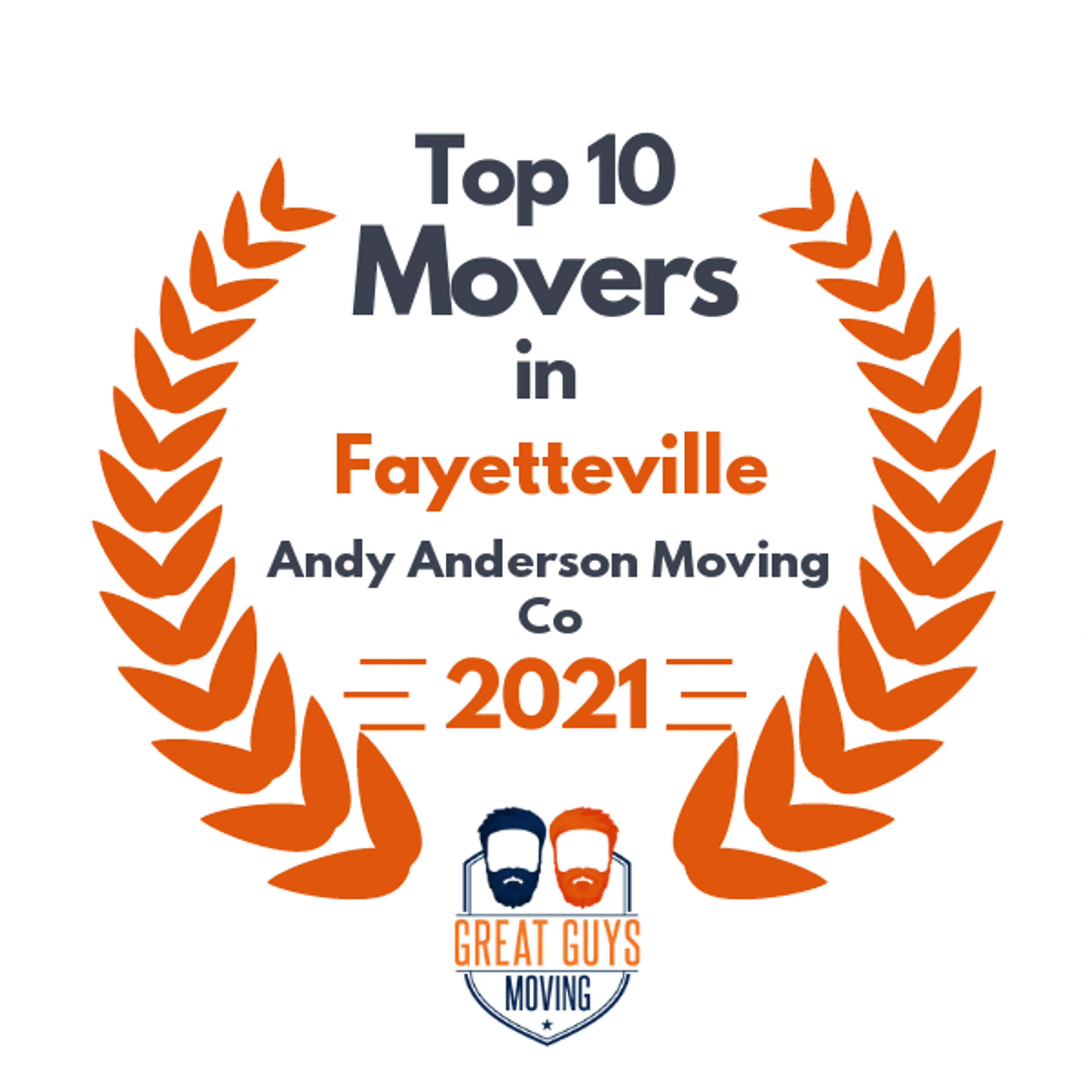 Top 10 Movers in Fayetteville, NC 2021 award