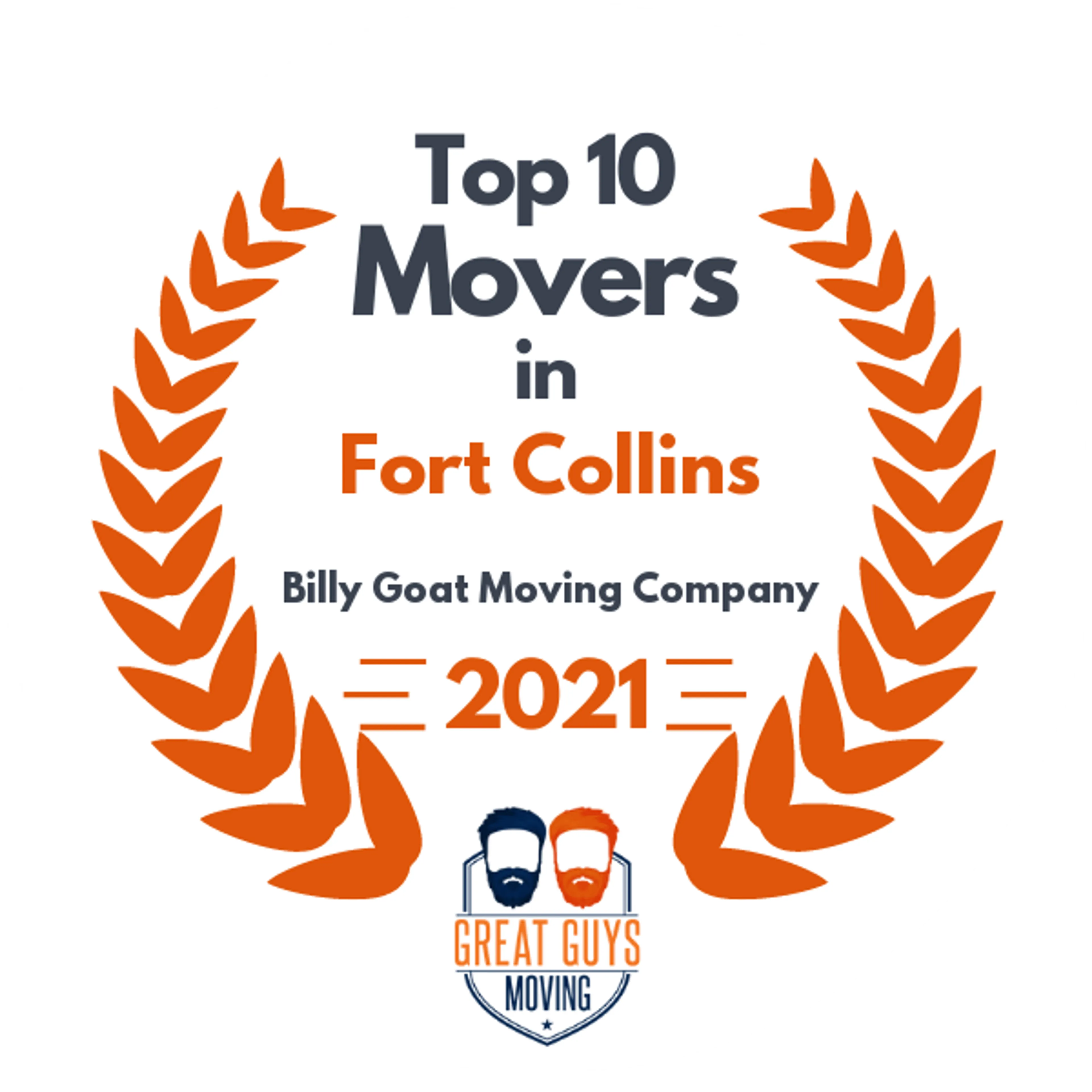 Top 10 Movers in Fort Collins, CO 2021 award