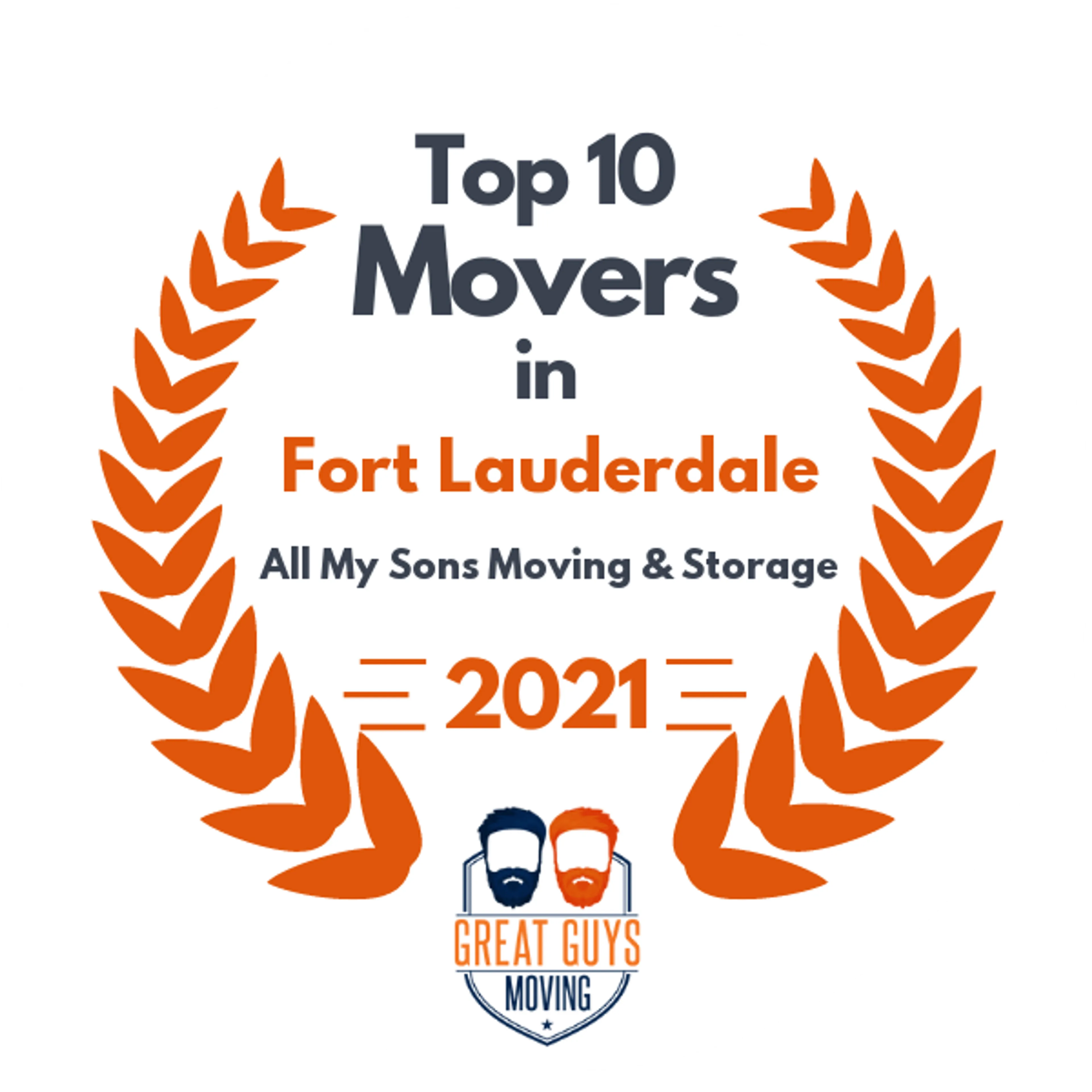 Top 10 Movers in Fort Lauderdale, FL 2021 award