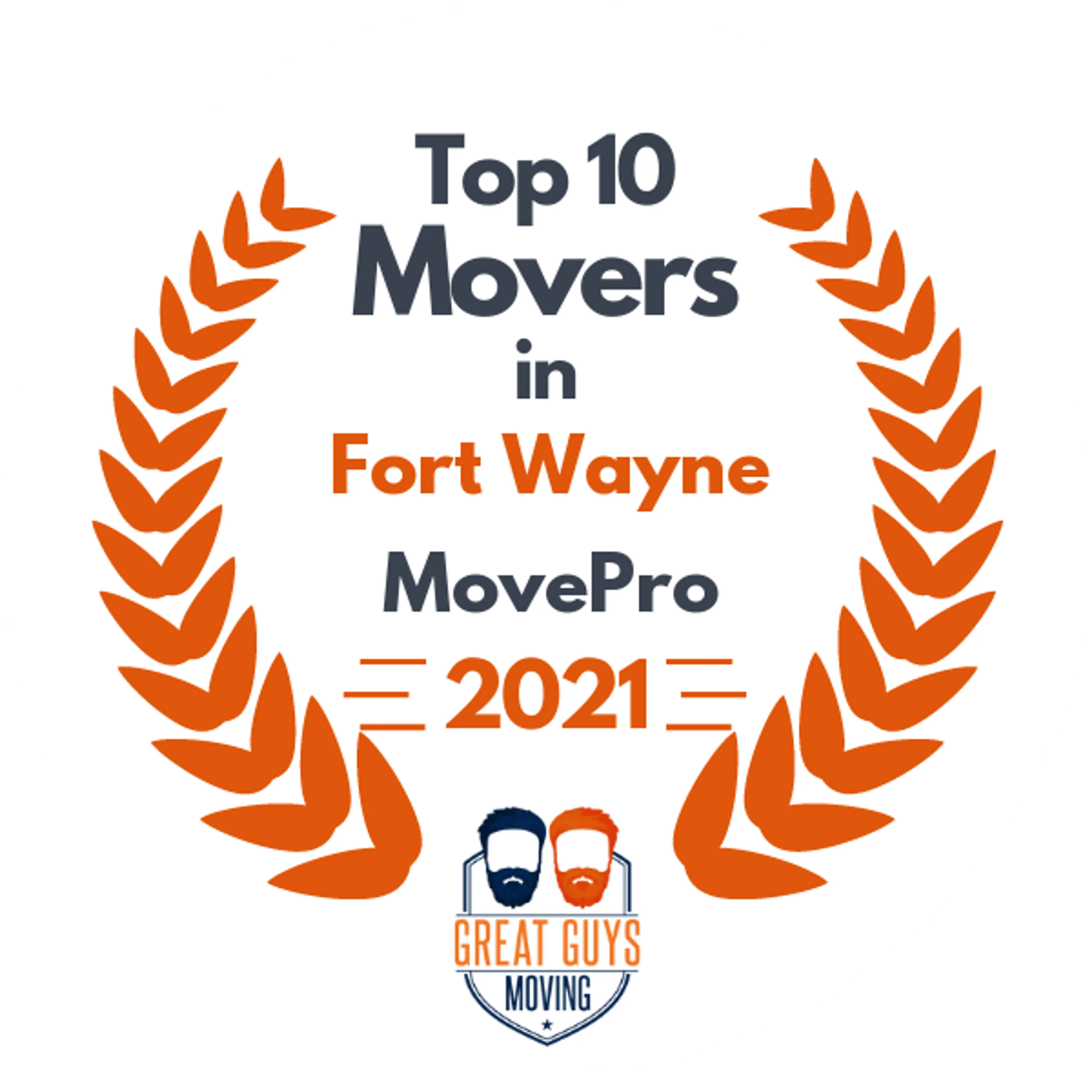 Top 10 Movers in Fort Wayne, IN 2021 award