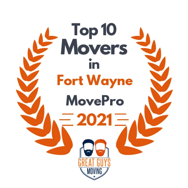 Top 10 Movers in Fort Wayne, IN 2021 award