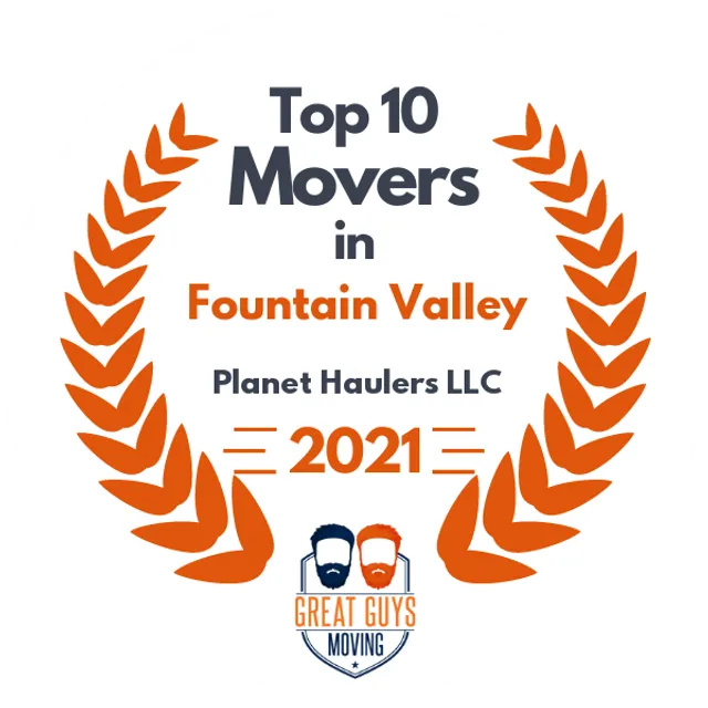 Top 10 Movers in Westminster, CA 2021 award