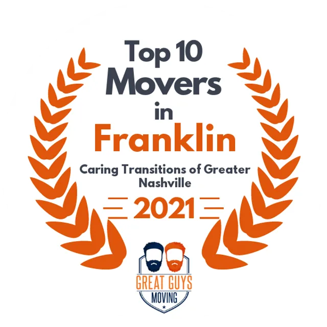 Top 10 Movers in Franklin, TN 2021 award