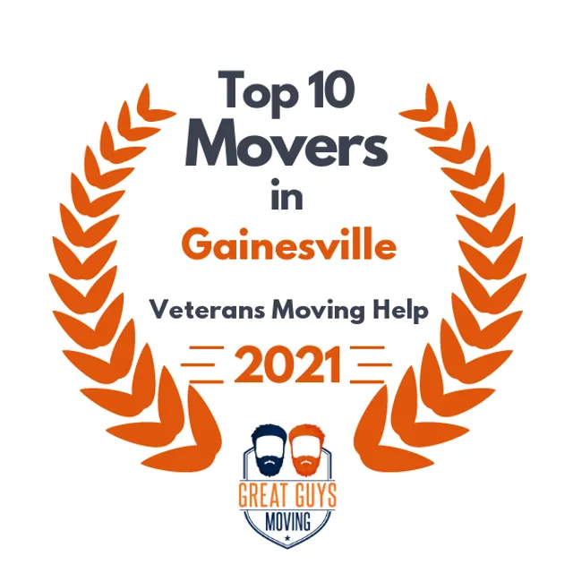 Top 10 Movers in Gainesville, FL 2021 award