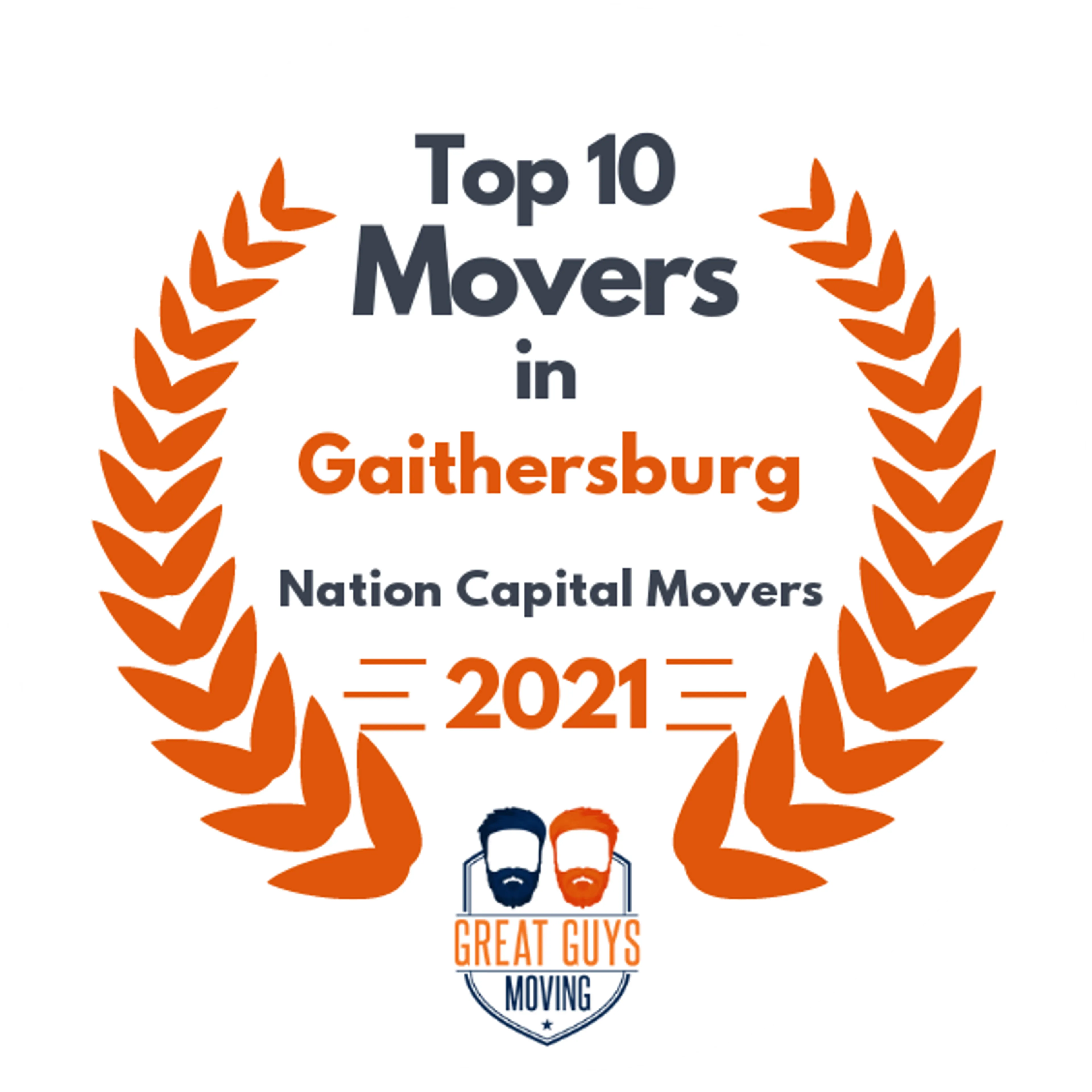 Top 10 Movers in Frederick, MD 2021 award