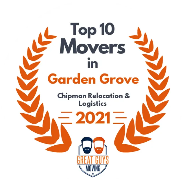 Top 10 Movers in Anaheim, CA 2021 award