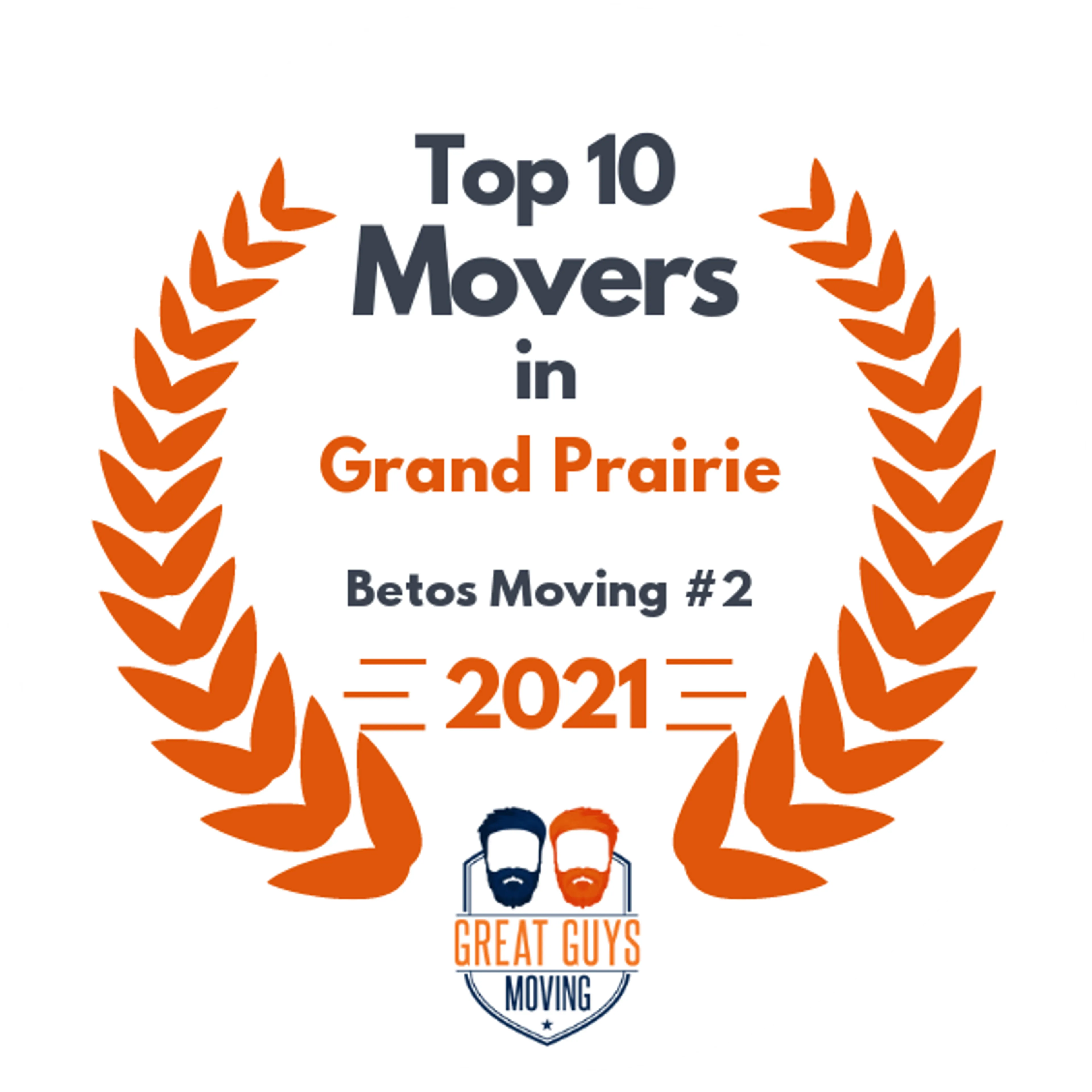 Top 10 Movers in Arlington, TX 2021 award