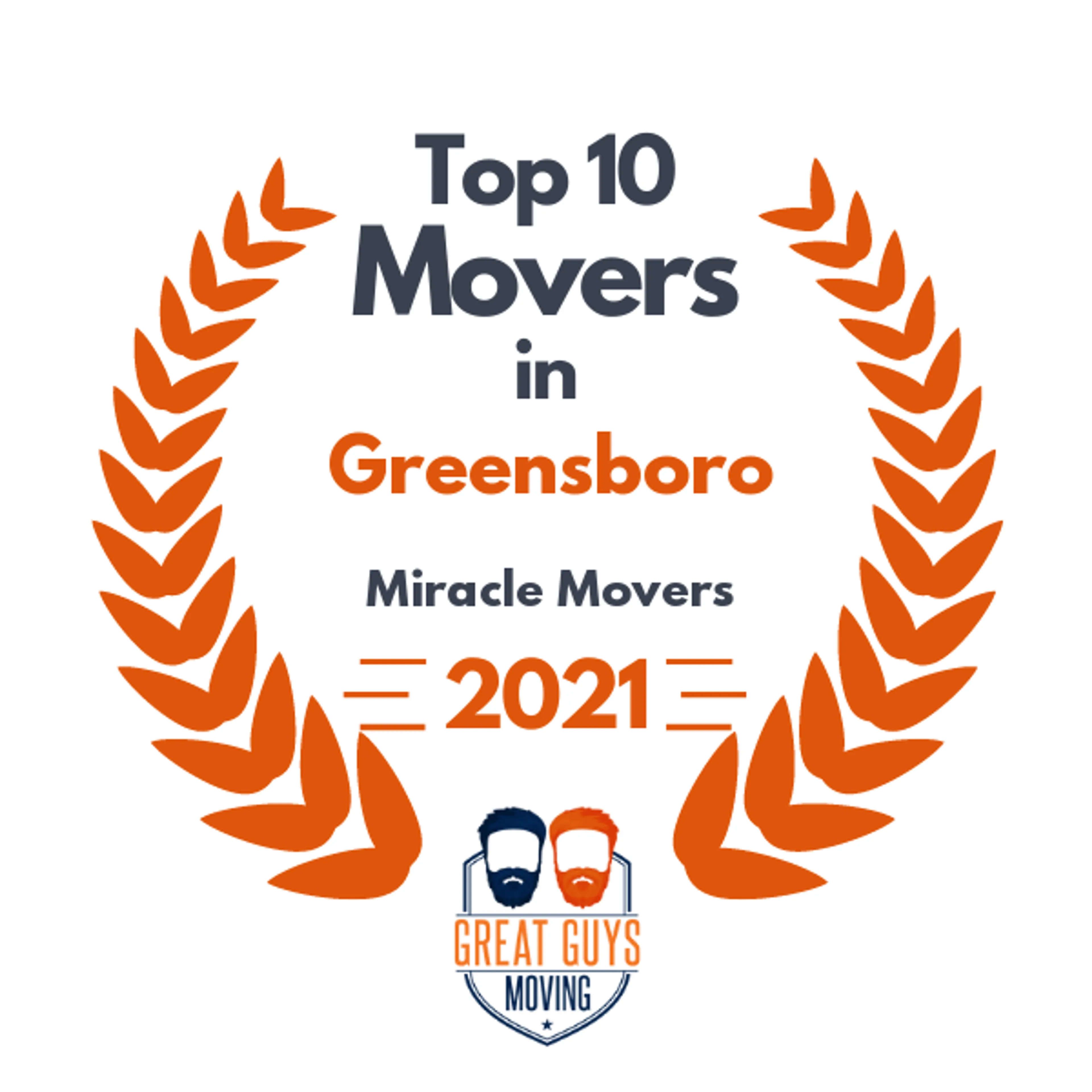 Top 10 Movers in Greensboro, NC 2021 award