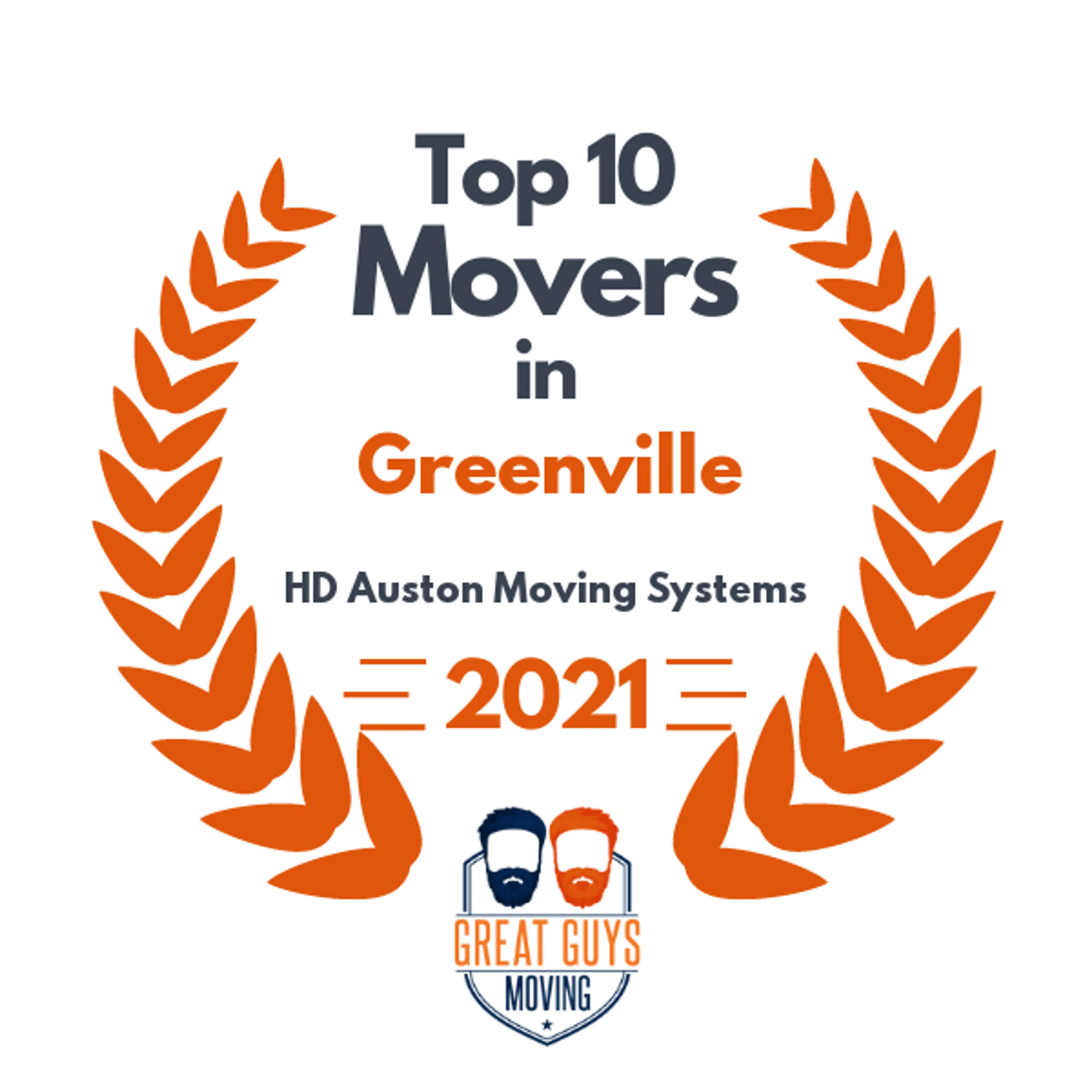 Top 10 Movers in Greenville, SC 2021 award