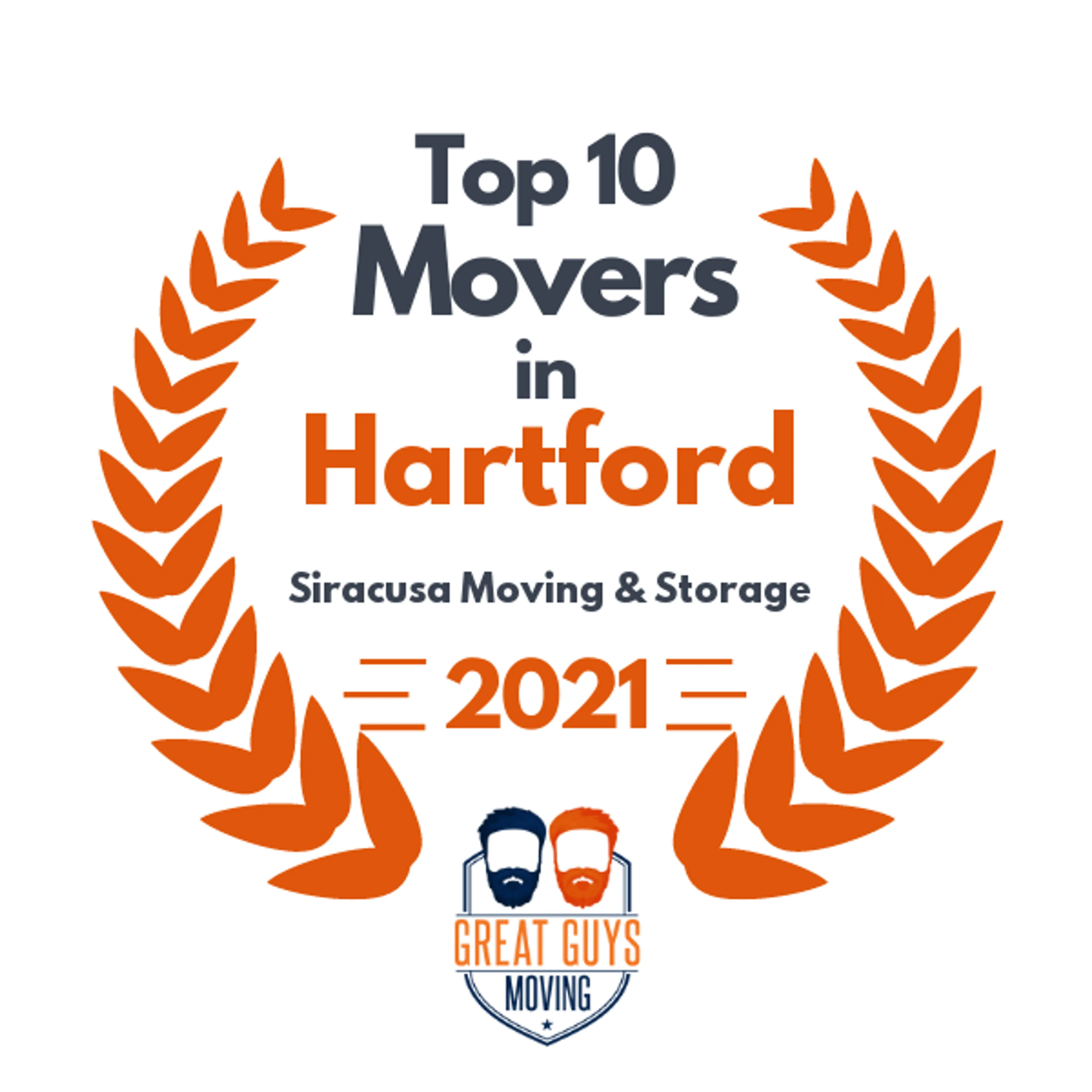 Top 10 Movers in New Haven, CT 2021 award