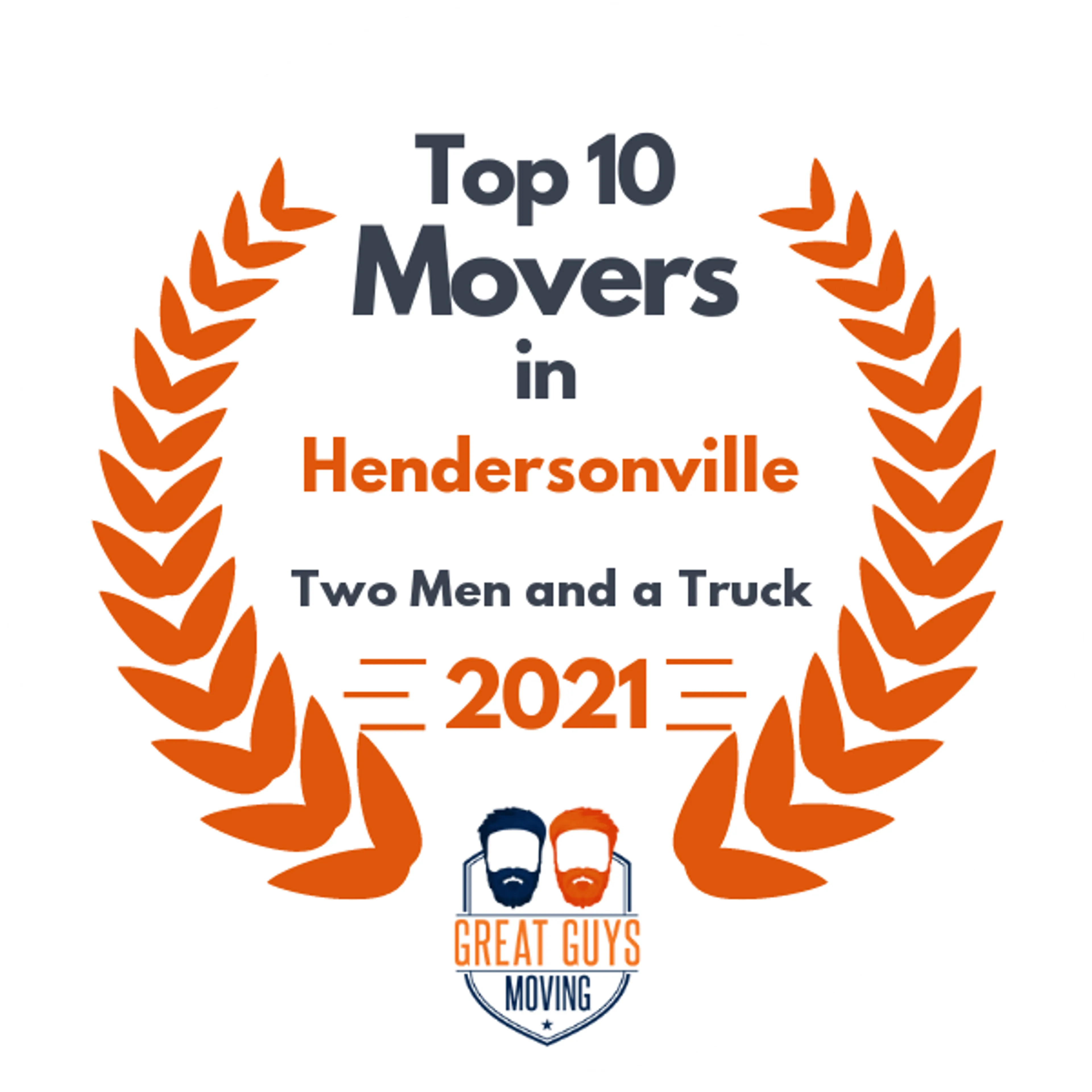 Top 10 Movers in Hendersonville, TN 2021 award