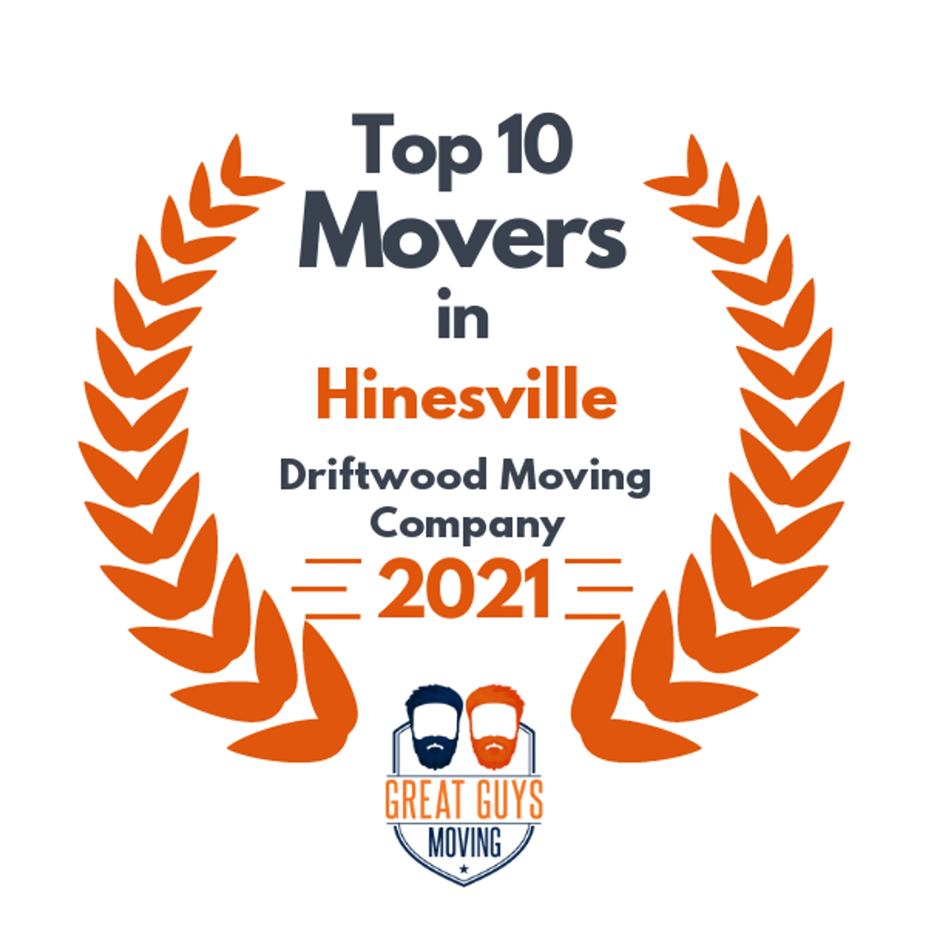 Top 10 Movers in Hinesville, GA 2021 award