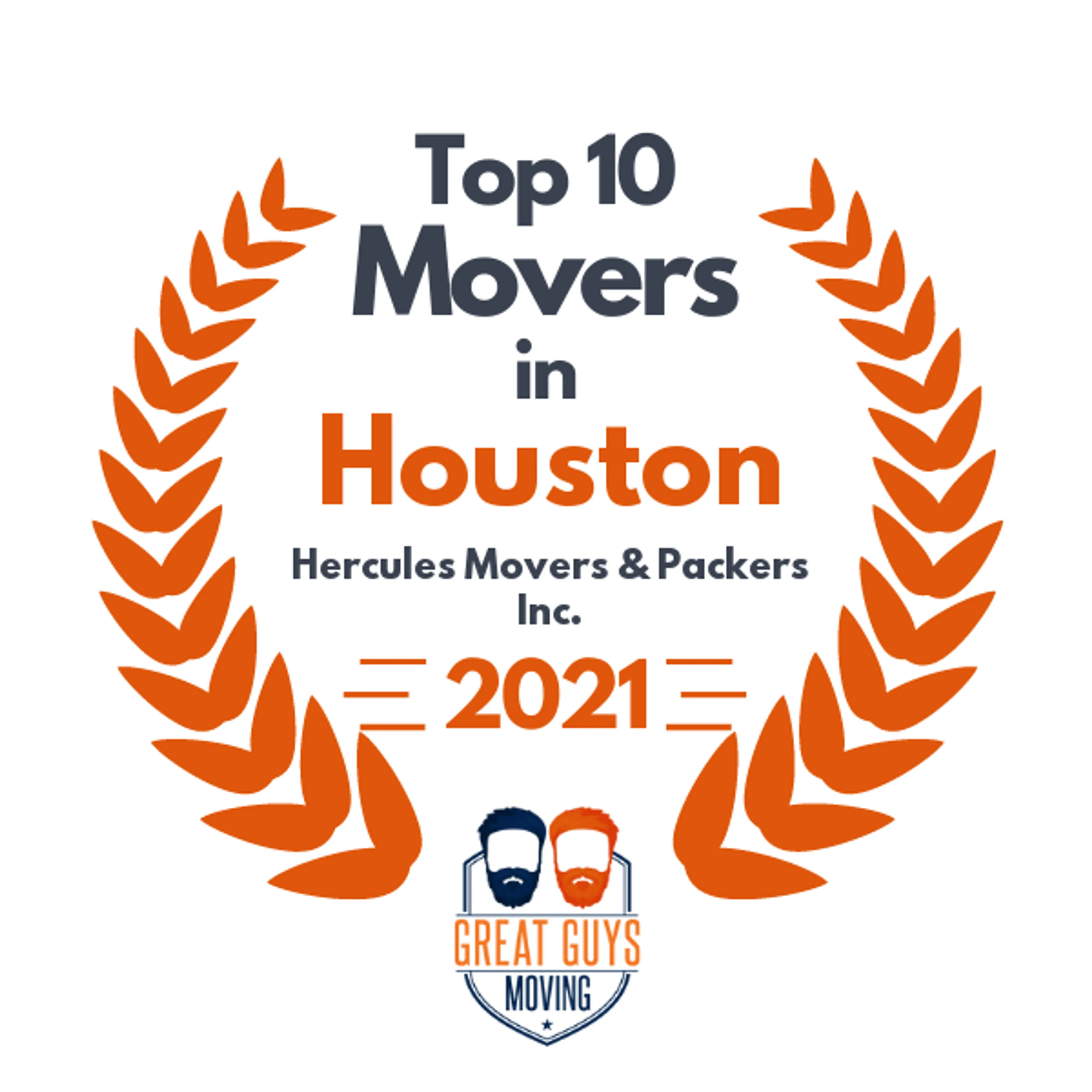Top 10 Movers in Houston, TX 2021 award