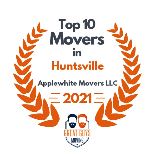 Top 10 Movers in Huntsville, AL 2021 award