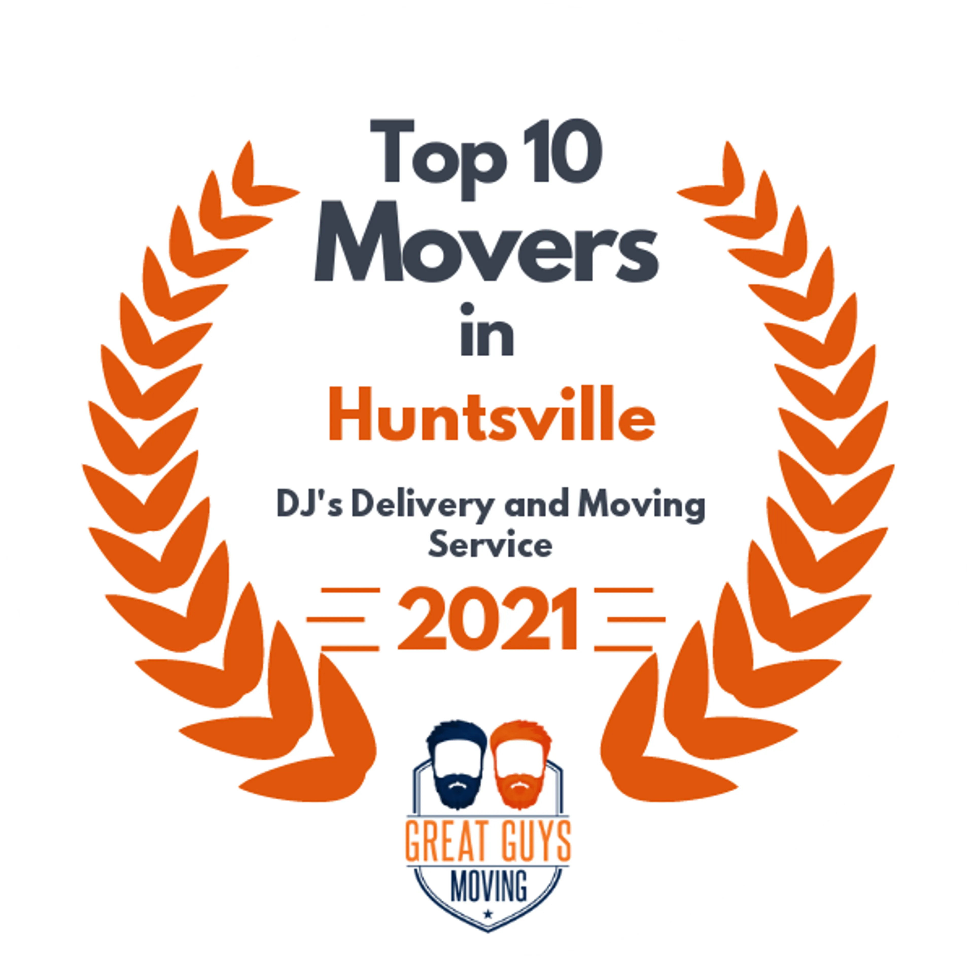 Top 10 Movers in Huntsville, AL 2021 award