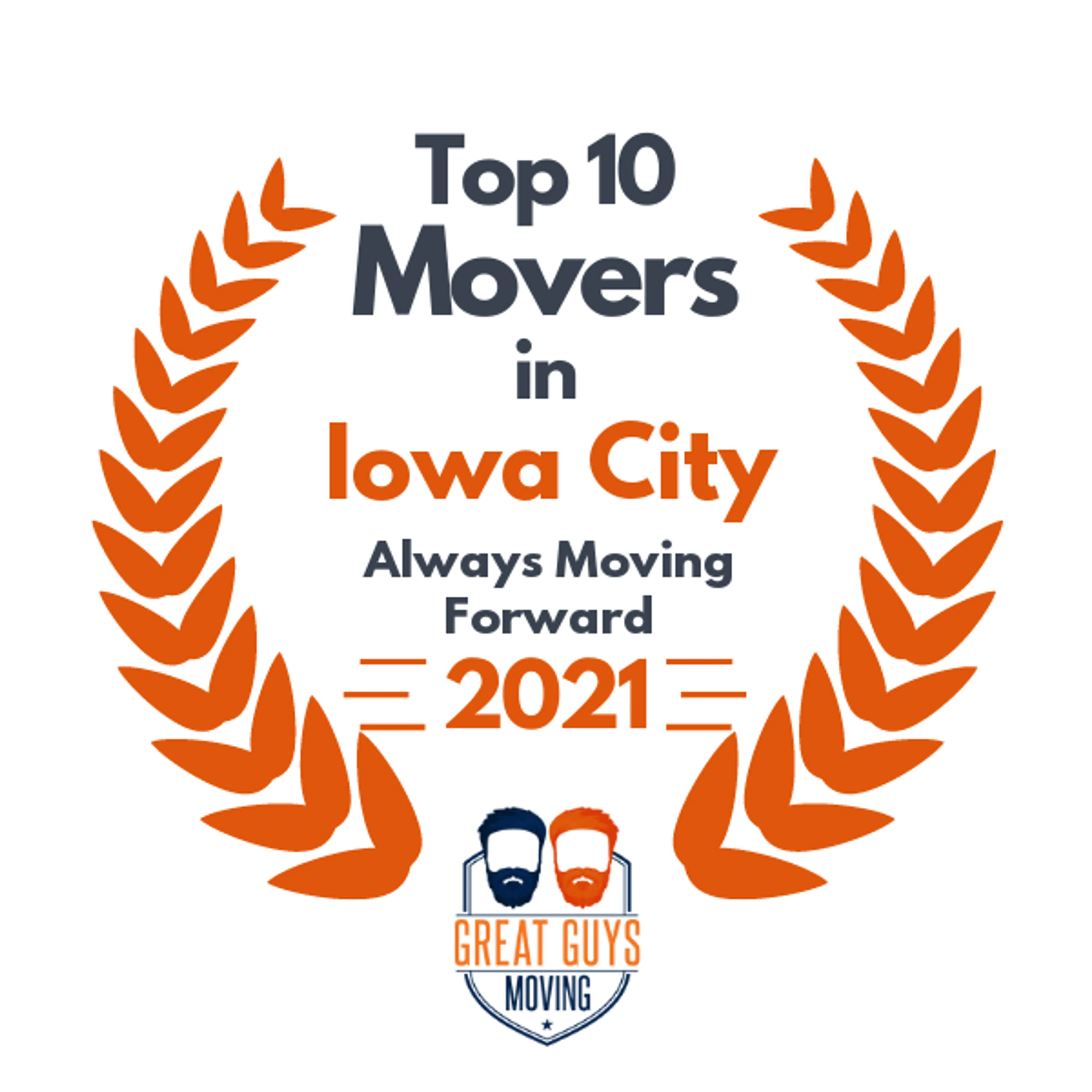 Top 10 Movers in Cedar Rapids, IA 2021 award