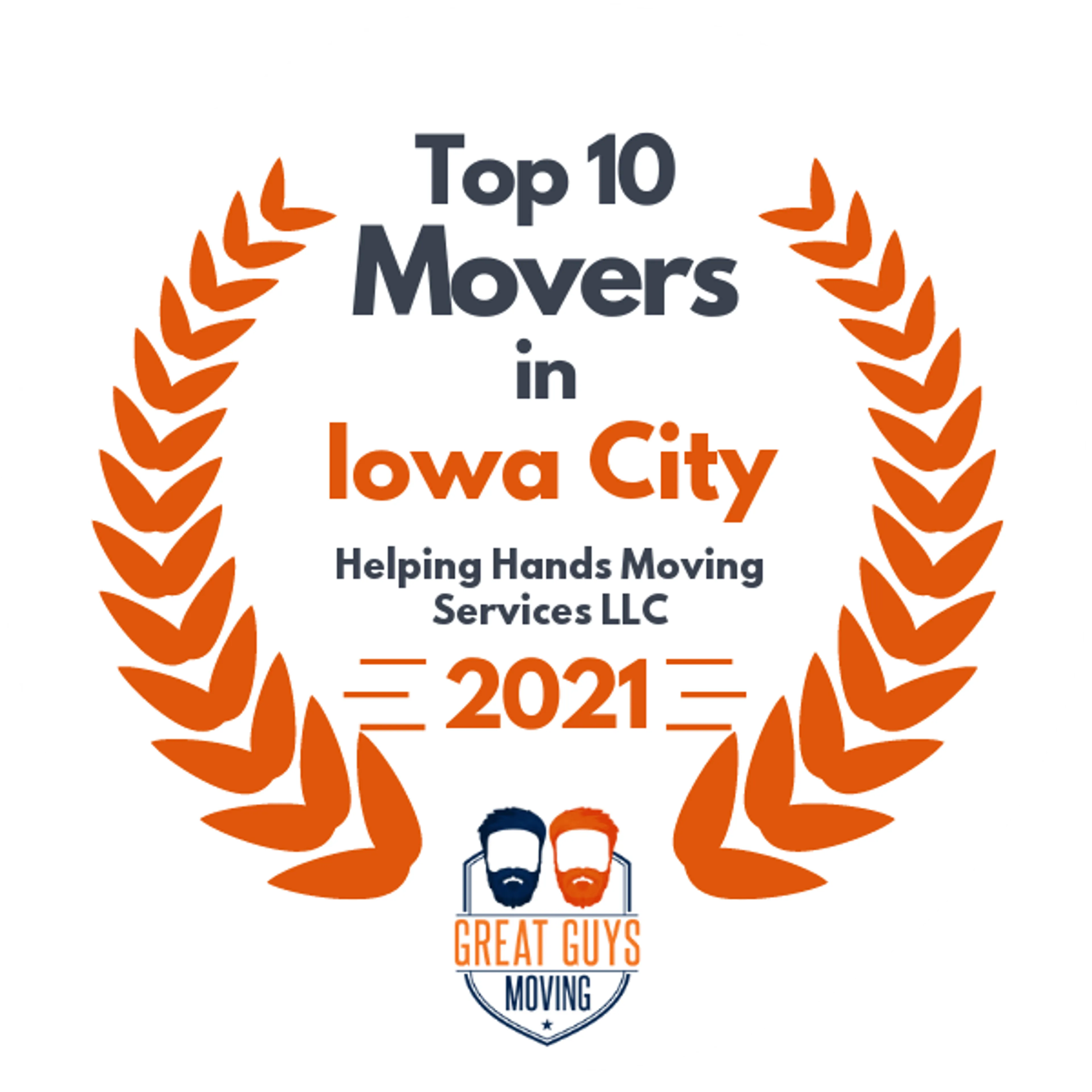 Top 10 Movers in Cedar Rapids, IA 2021 award
