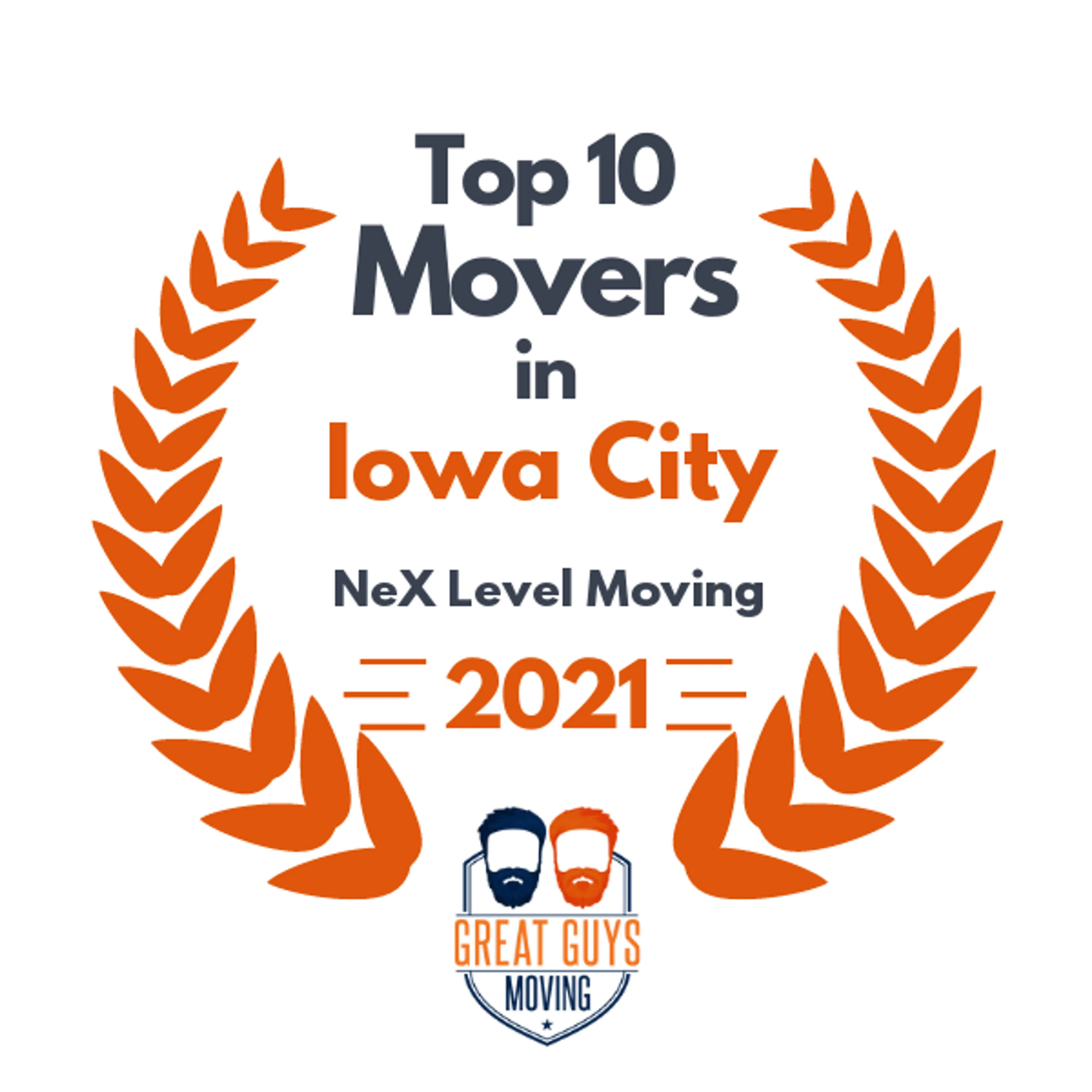 Top 10 Movers in Cedar Rapids, IA 2021 award