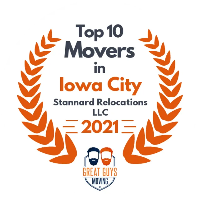 Top 10 Movers in Cedar Rapids, IA 2021 award