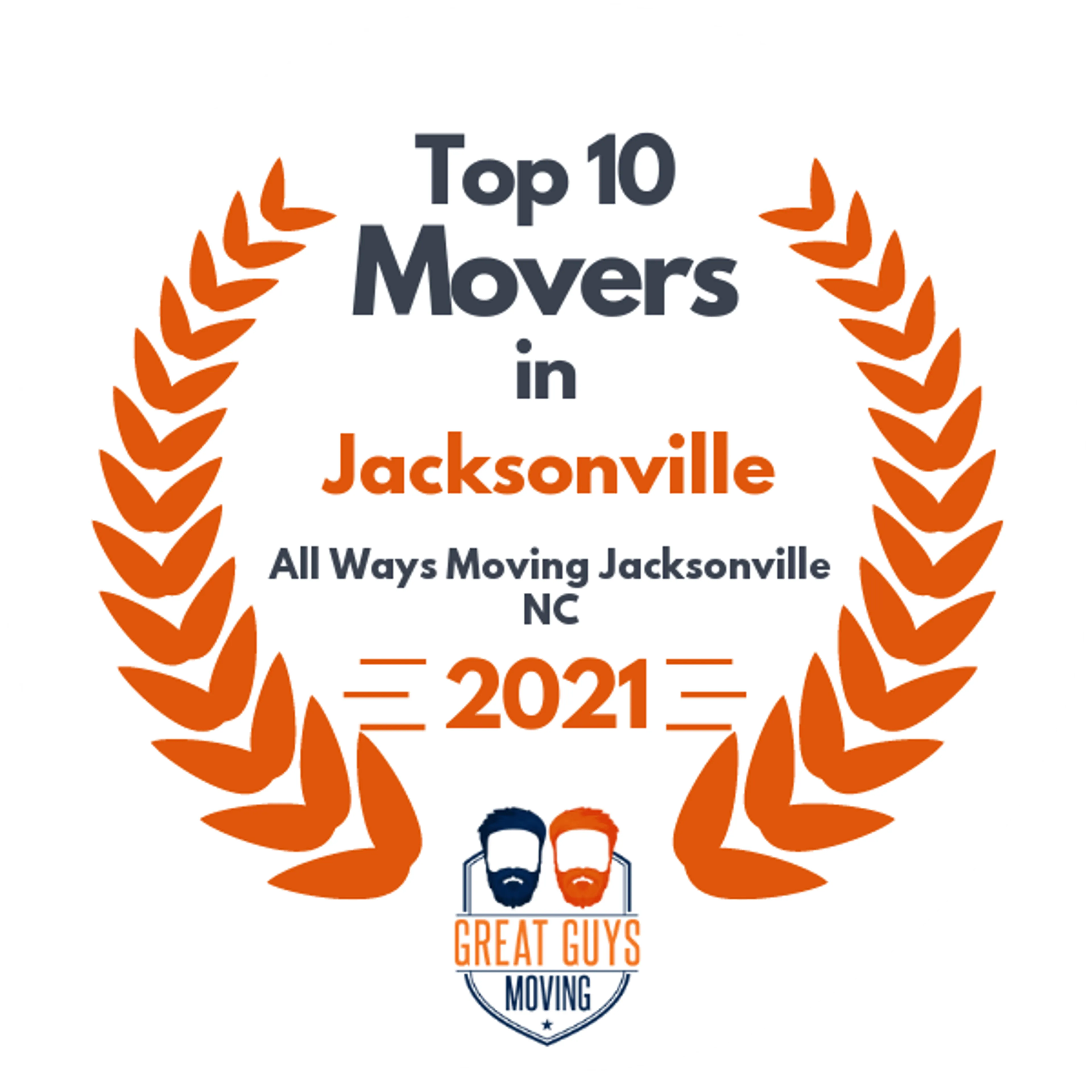 Top 10 Movers in Wilmington, NC 2021 award